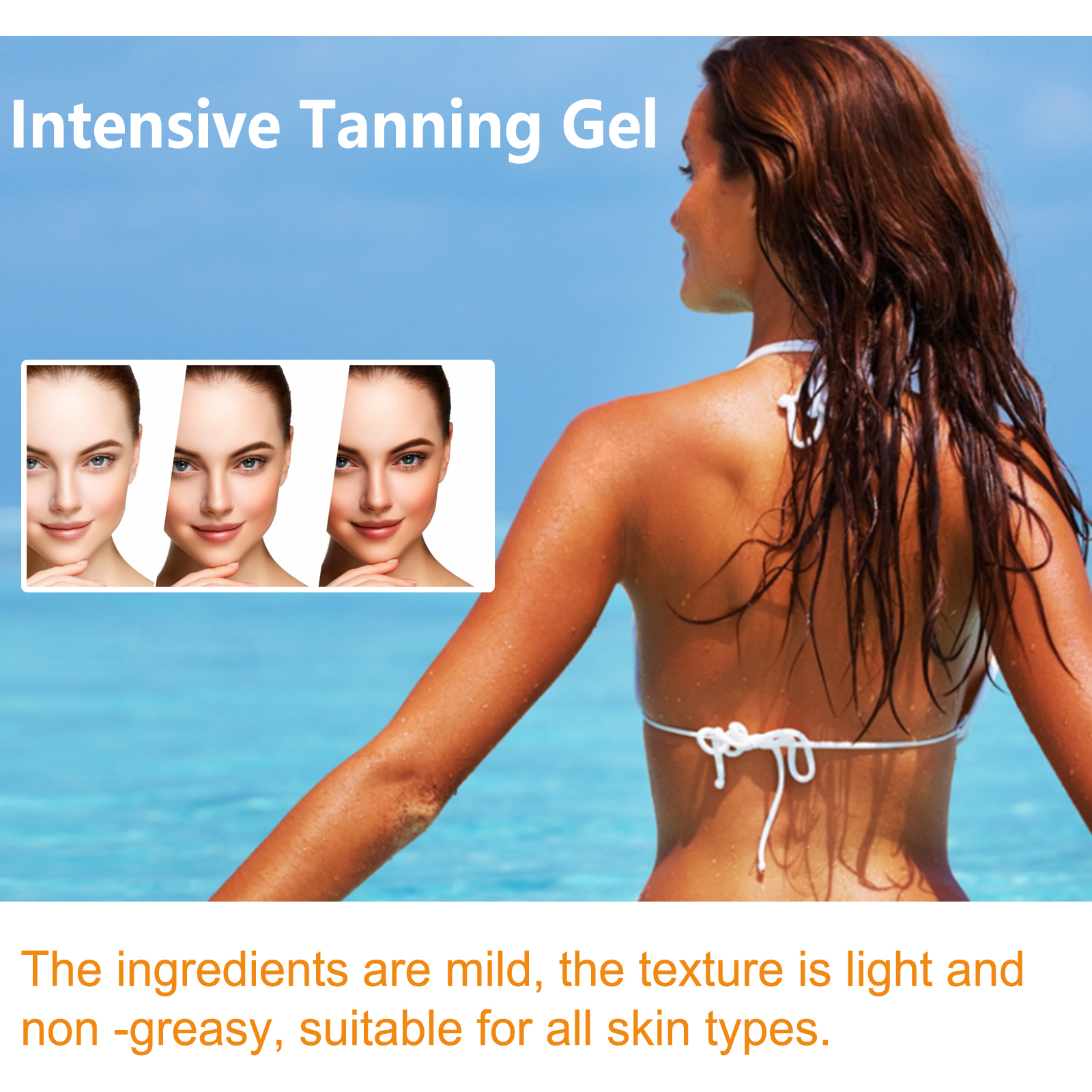EELHOE Intensive Tanning Gel, Beach Tanning Wheat Tan Is Light And Non-Greasy image 3
