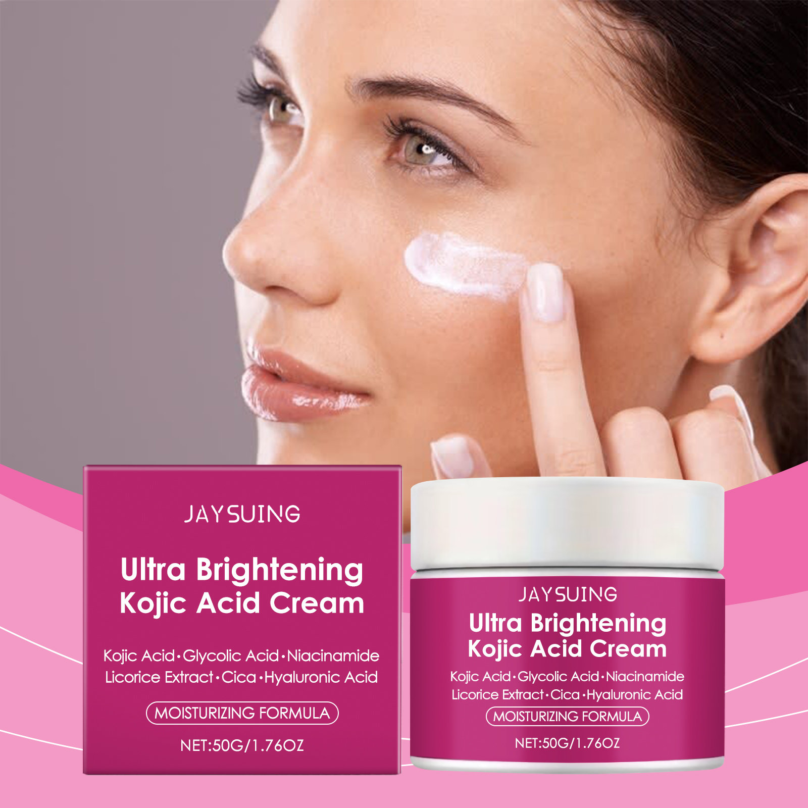 Jaysuing Kojic Acid Moisturizing Cream Nourishes Delicate Facial Skin, Making It Lustrous And Radiant, Locking In Moisture And Nourishing The Face Cream image 2