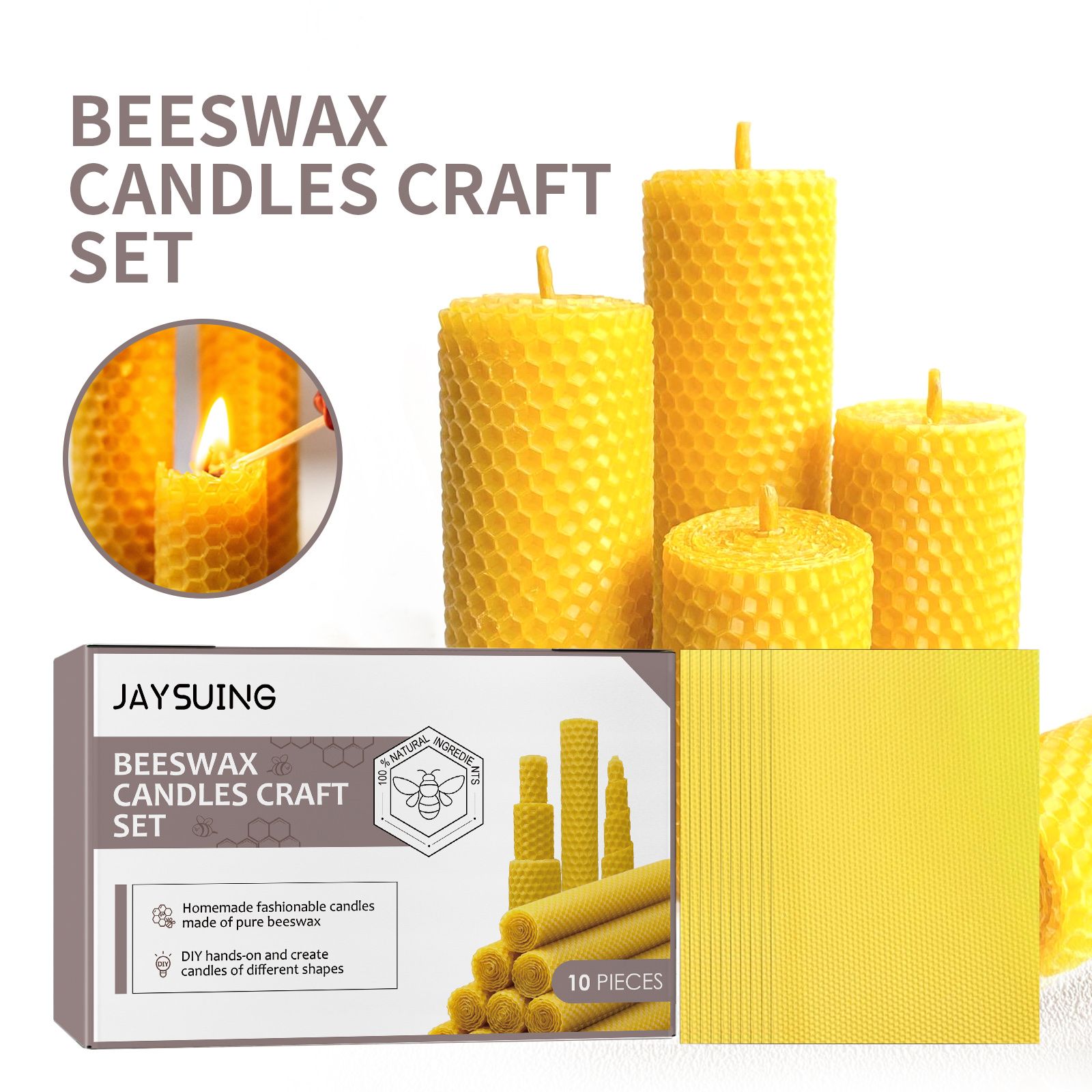 JAYSUING Candle-Making Wax Sheets, 10 Pieces image 7