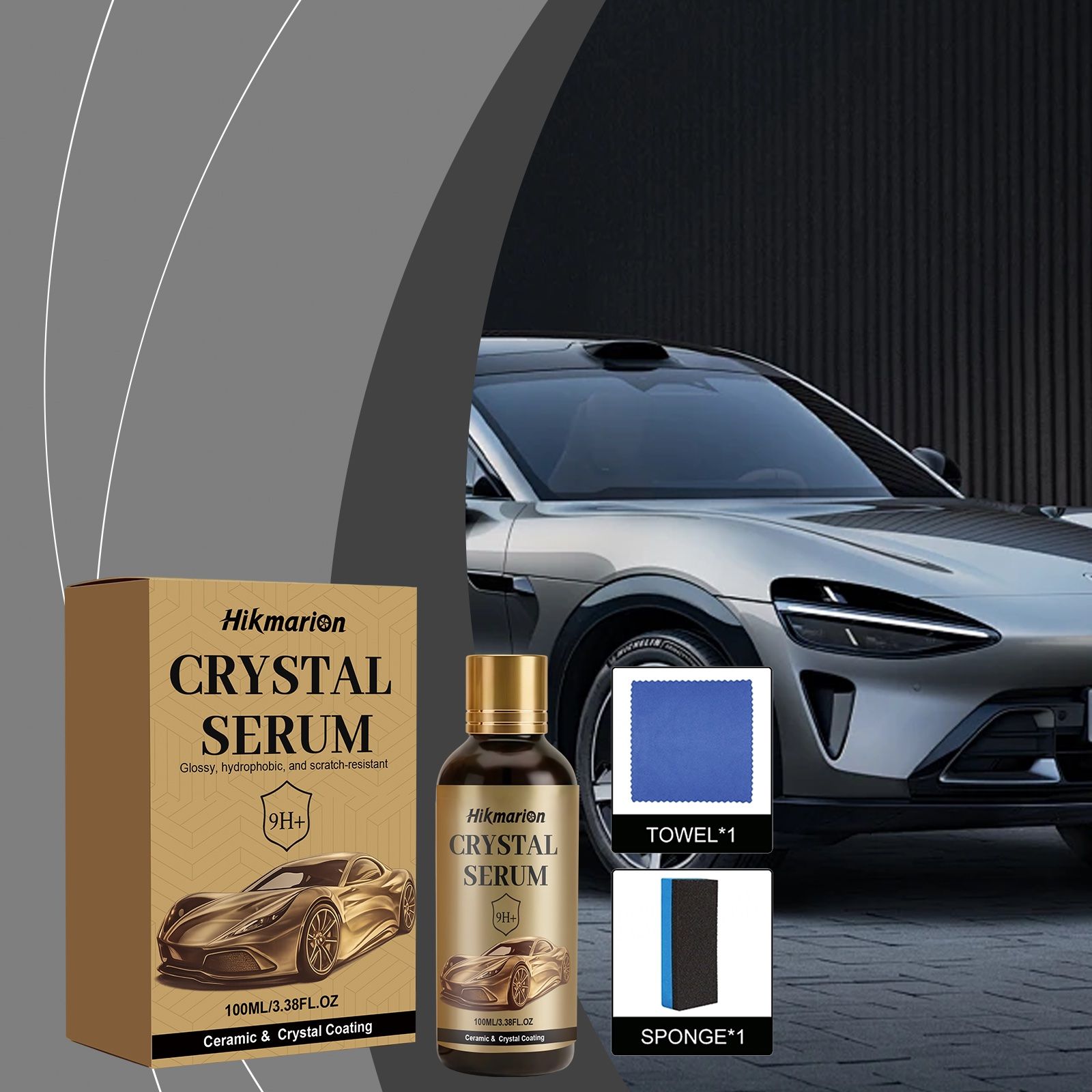 Hikmarion Automotive Ceramic Coating Kit, 100 ml with Sponge and Cloth image 13