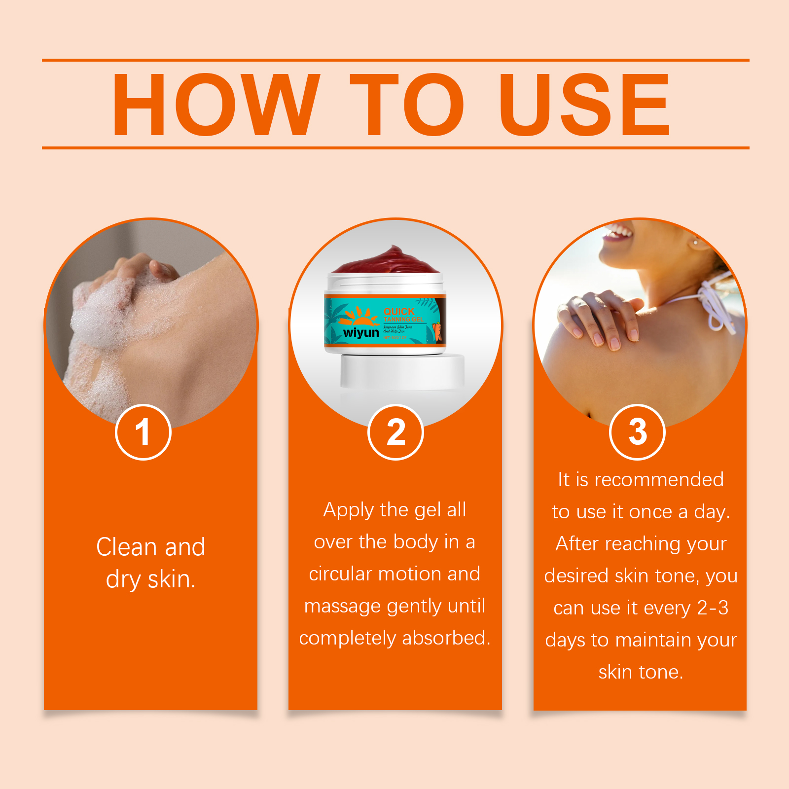 Wiyun Quick Tanning Gel, Tanner Repair Gel Bronzer Tanner Moisturizing And Nourishing Gel image 6