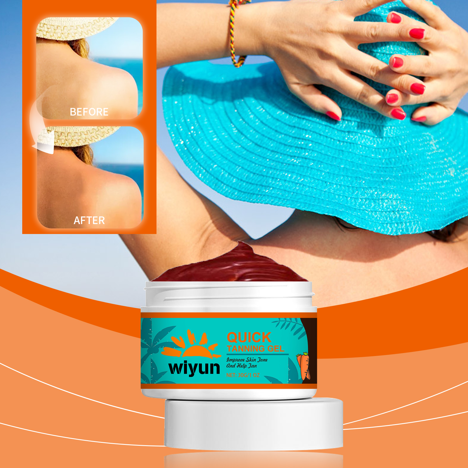 Wiyun Quick Tanning Gel, Tanner Repair Gel Bronzer Tanner Moisturizing And Nourishing Gel image 2
