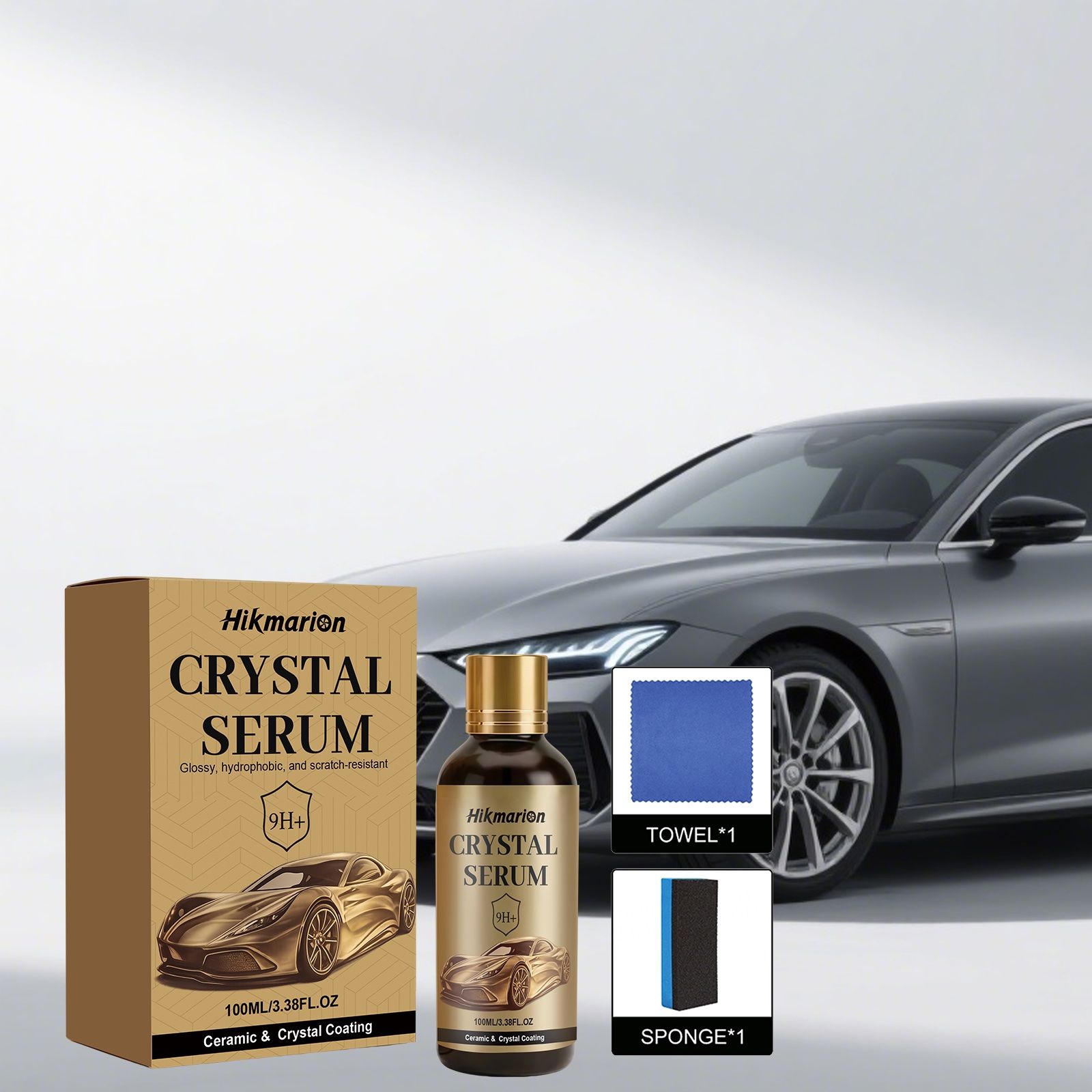 Hikmarion Automotive Ceramic Coating Kit, 100 ml with Sponge and Cloth image 2