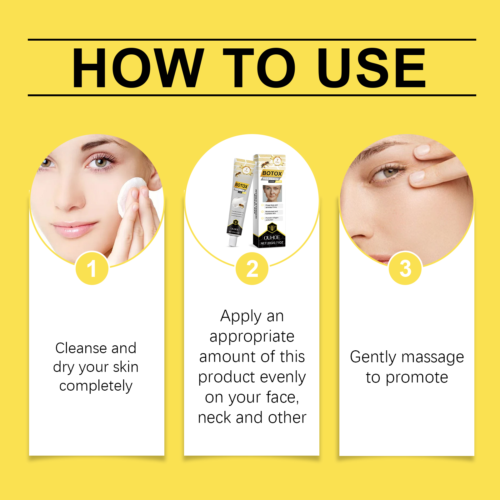 OUHOE Bee Venom Firming Cream, Moisturizes, Hydrates And Brightens The Complexion, Firming And Softening… image 6
