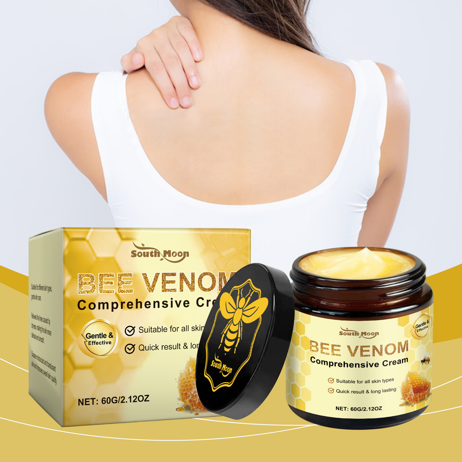 South Moon Bee Venom Skin Moisturizer, Gentle Moisturizing Creamy Moisturizing Skin Daily Care Cream image 2