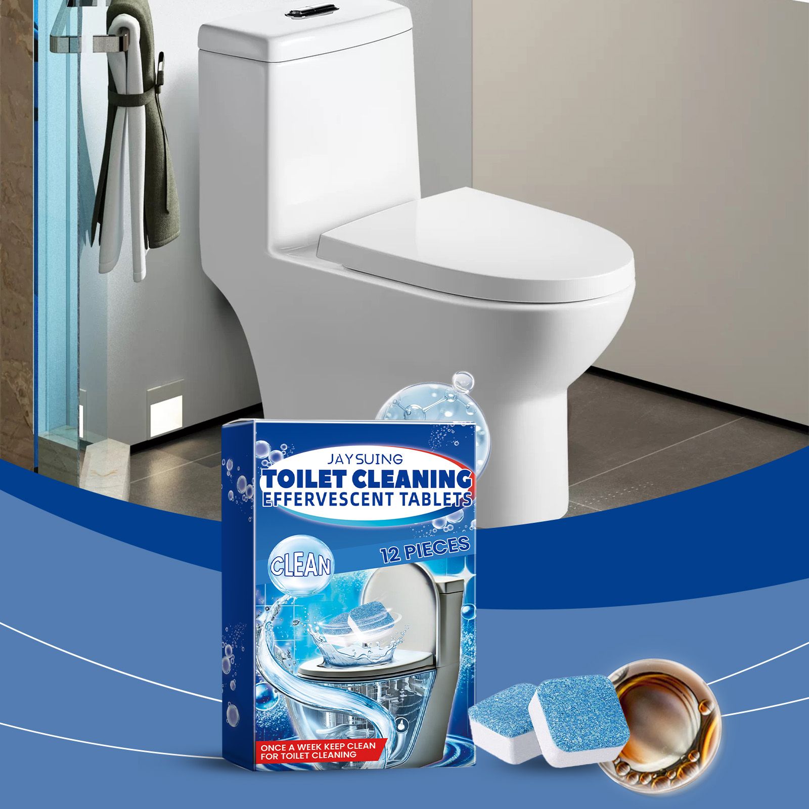 JAYSUING Toilet Bowl Cleaning Tablets, 12 Pieces image 12