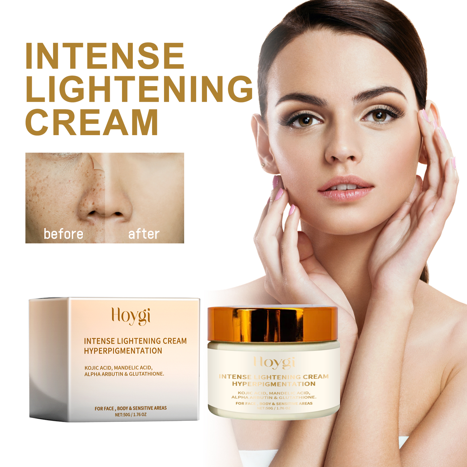 Hoygi Intense Lightening Cream, Ultra Hydrating Firming Radiance Skin Moisturizing Cream image 2
