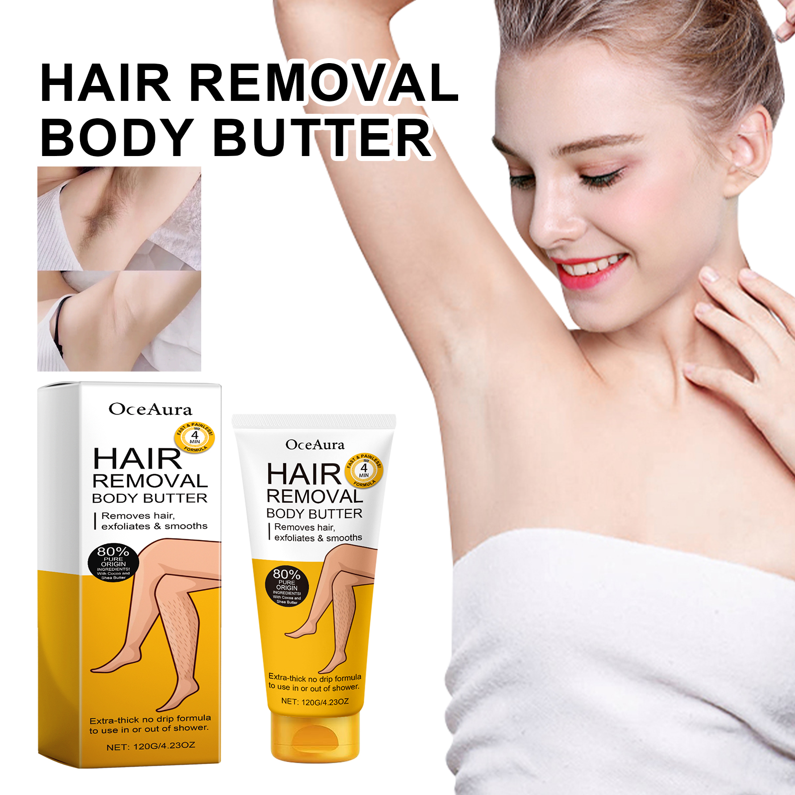 oceaura hair removal body butter gentle hair removal non irritating unde 6
