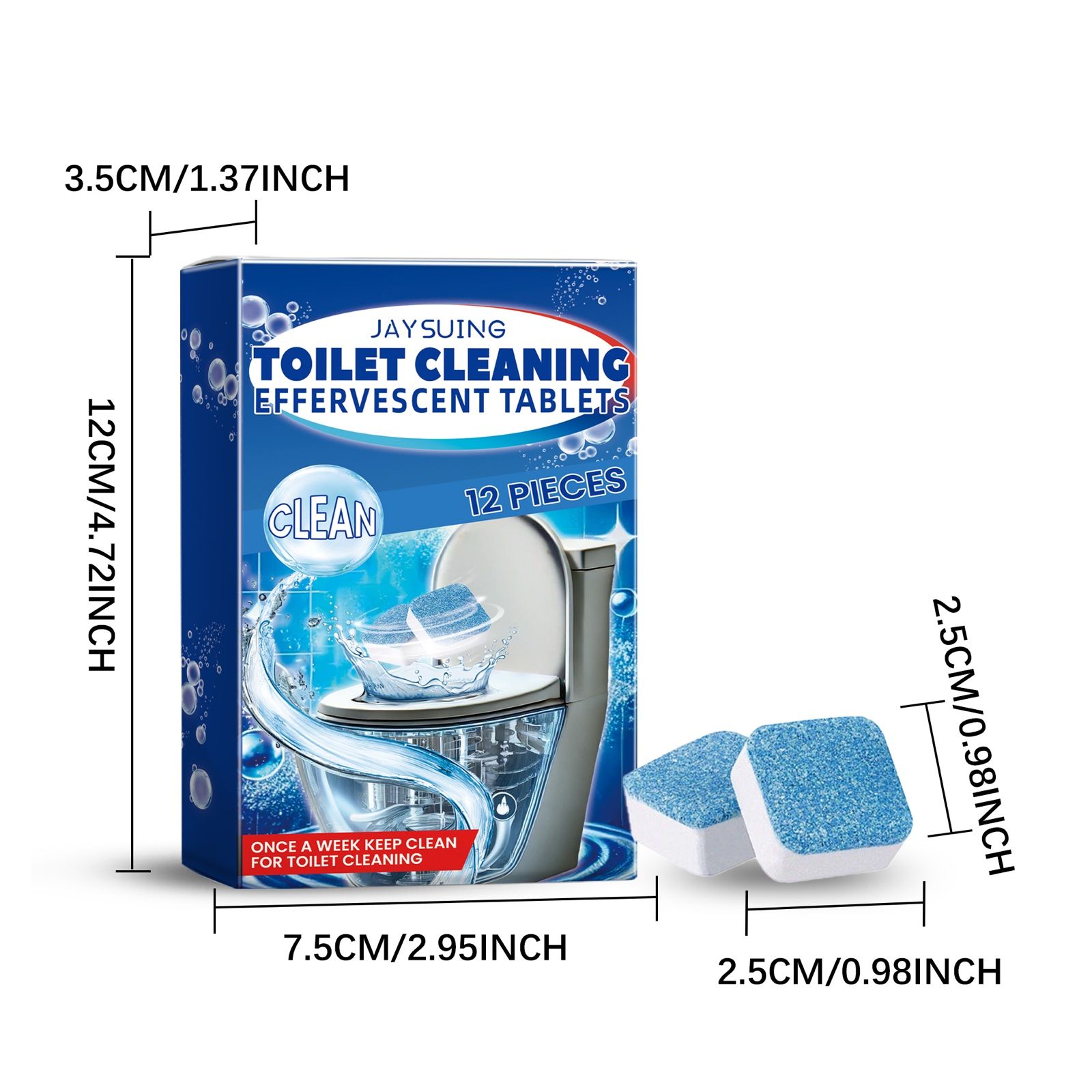 JAYSUING Toilet Bowl Cleaning Tablets, 12 Pieces image 10