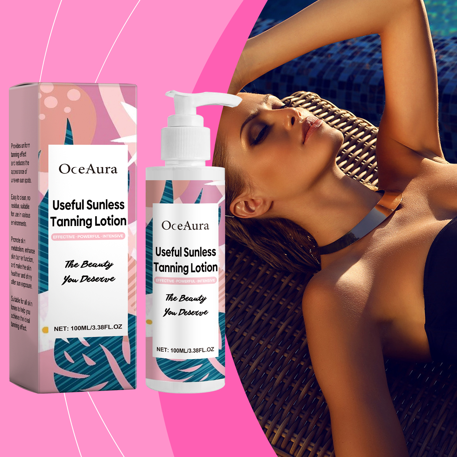 OceAura Tanning Lotion Summer Outdoor Gentle Moisturizing Refreshing Repair Gel For Wheat Tan Skin image 2