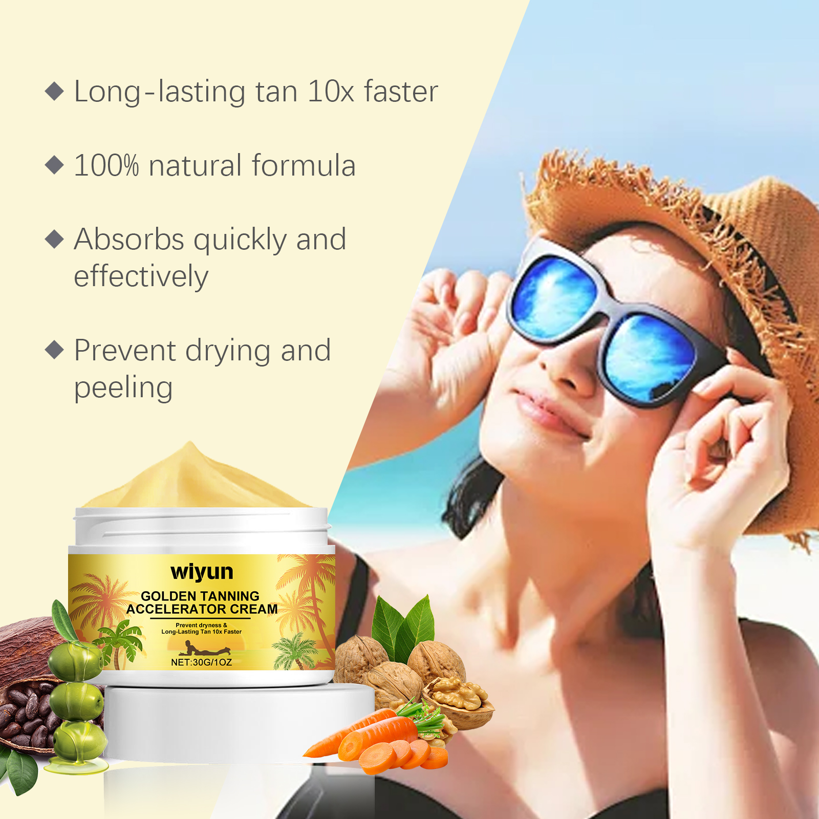 Wiyun Anti-Tanning Cream For Summer Outdoor Sunbathing To Even Out Skin Tone And Create A Wheat Tan Anti-Tanning Cream image 3