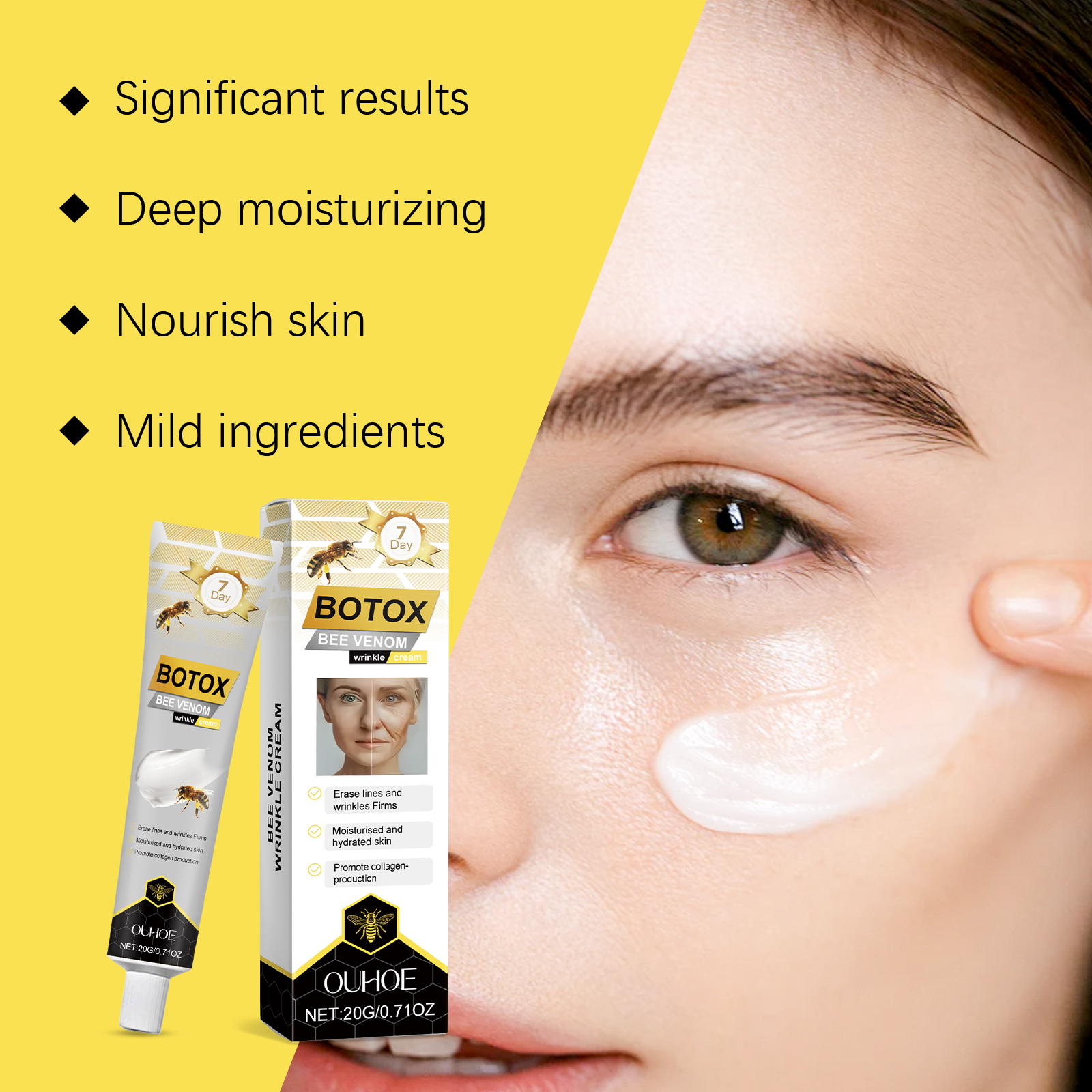 OUHOE Bee Venom Firming Cream, Moisturizes, Hydrates And Brightens The Complexion, Firming And Softening… image 4