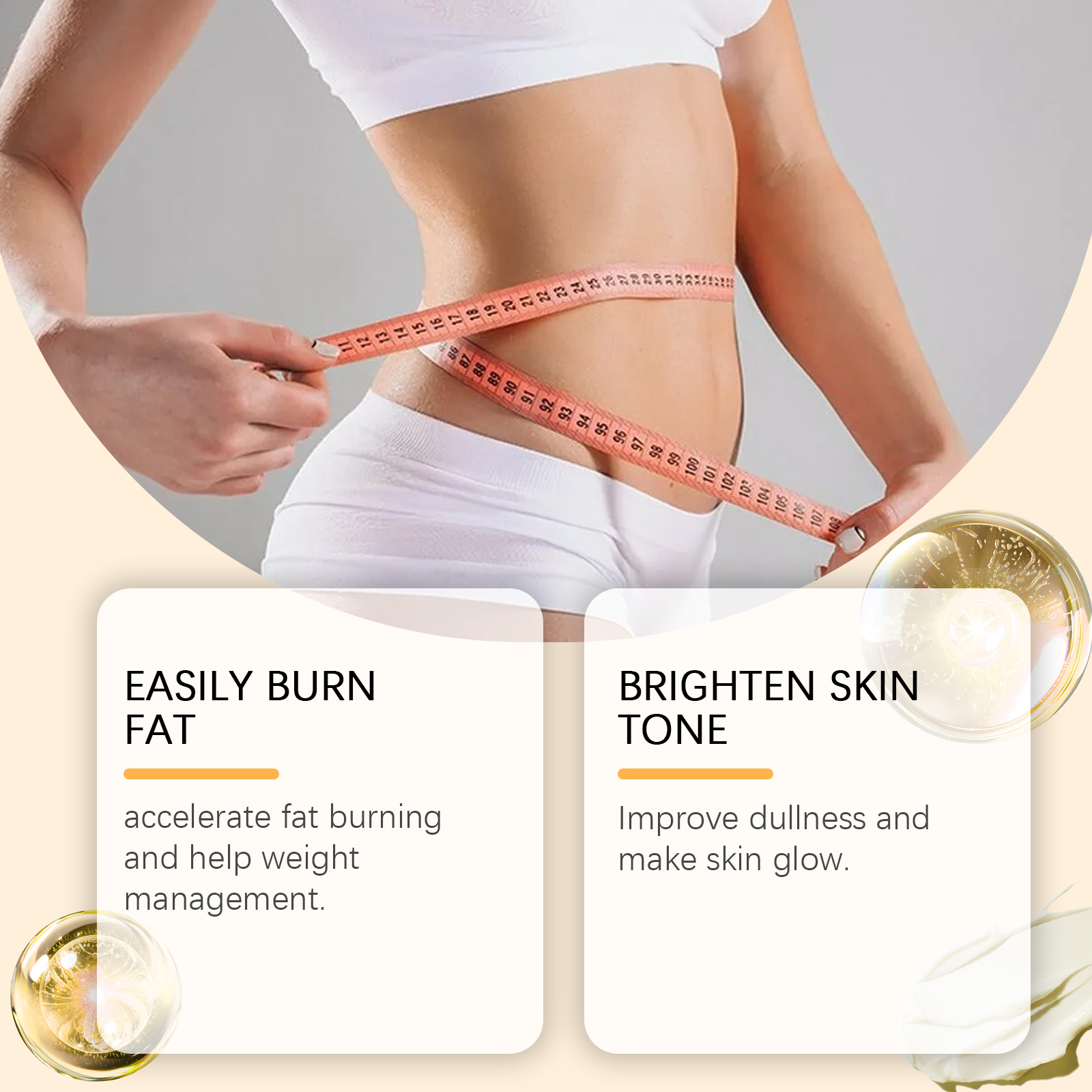 West&Month Body Care Cream, Massage Skin Legs Arms Waist Body Firming Cream image 3