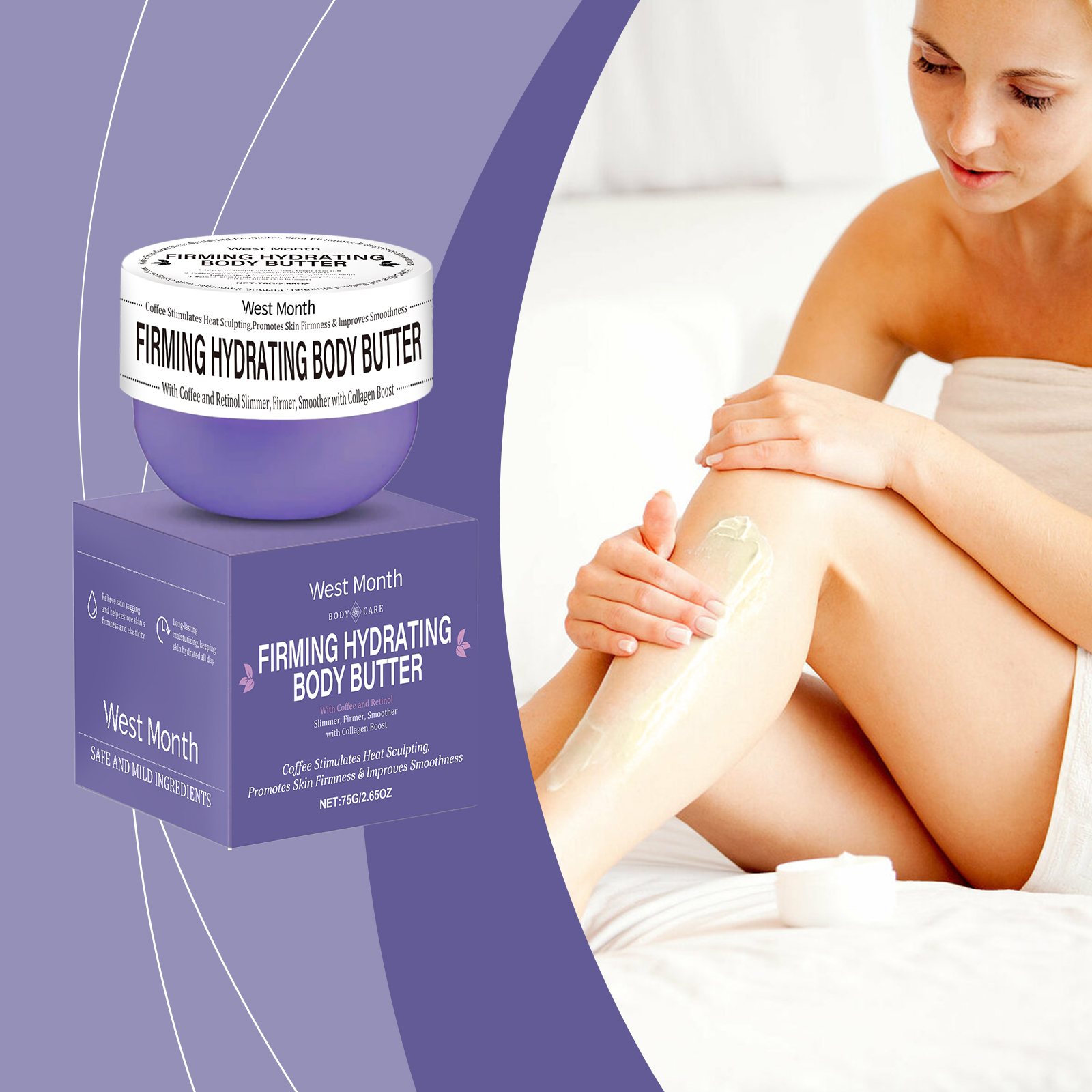 West&Month Body Massage Cream Hydrating And Moisturizing Arm Belly Body Massage Treatment Cream For Skin image 2