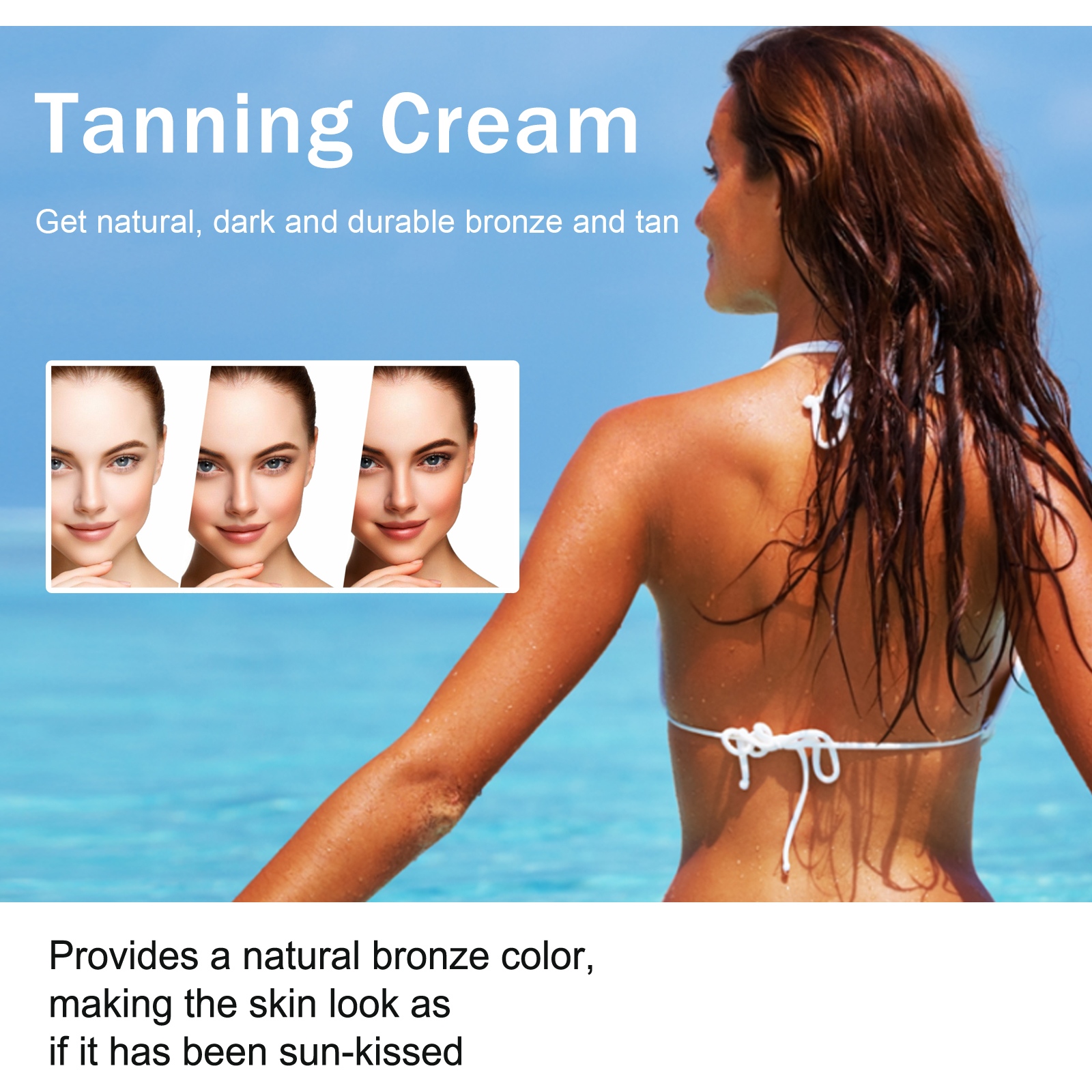 EELHOE Tanning Cream, Outdoor Beach Tanning Helps Tan Wheat Tan Moisturizes Skin And Helps Tan Skin image 4