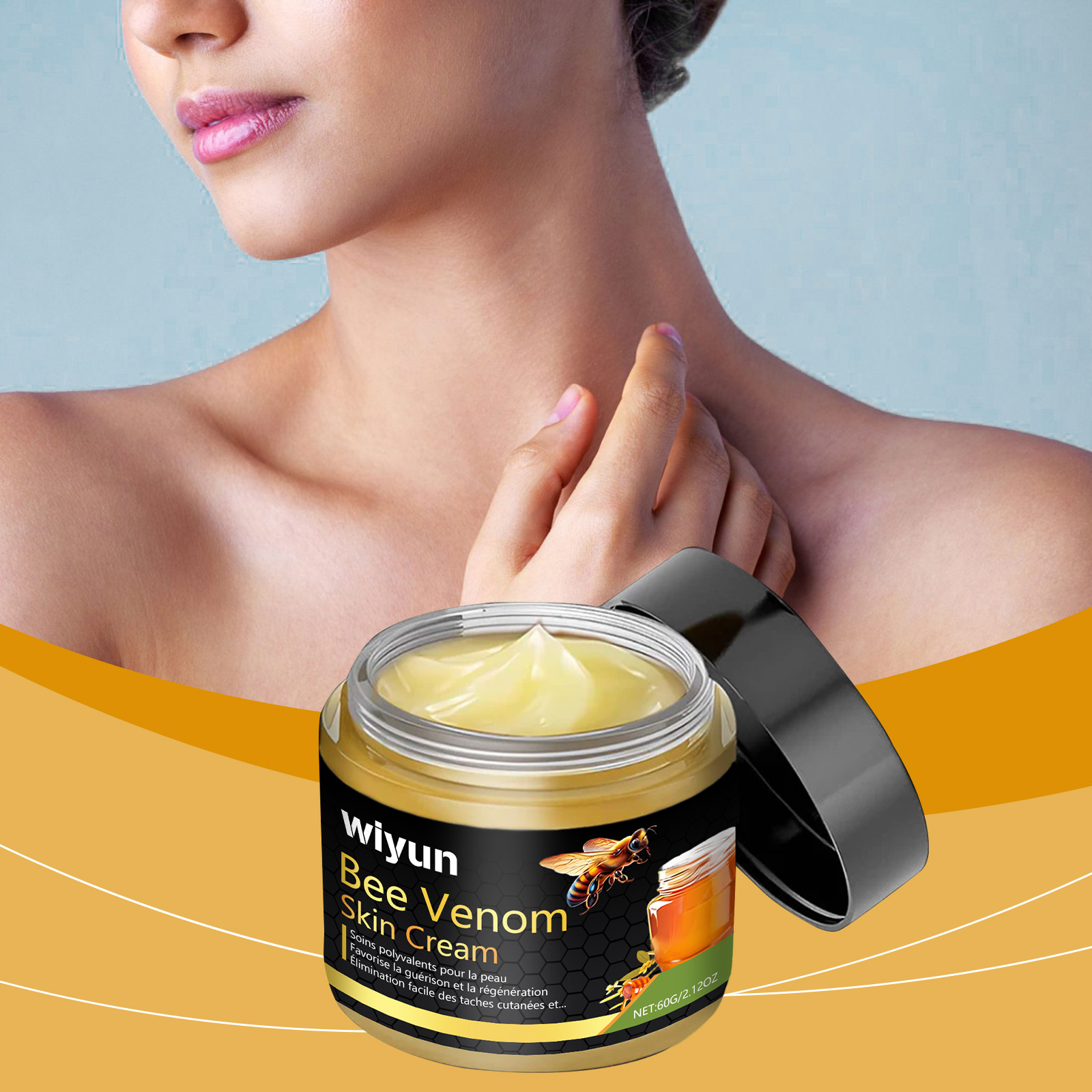 wiyun bee venom skin care cream gentle moisturizing repair body blemishe 6