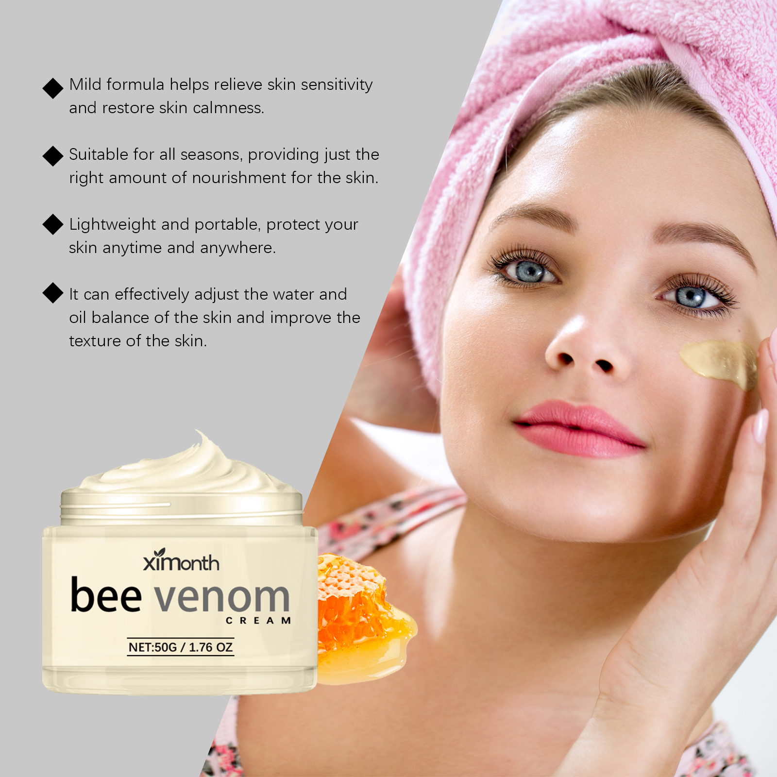 Ximonth Bee-Venom Anti-Wrinkle Firming Face Cream Moisturizes, Hydrates, Lightens, Brightens And Lifts Fine Lines image 3