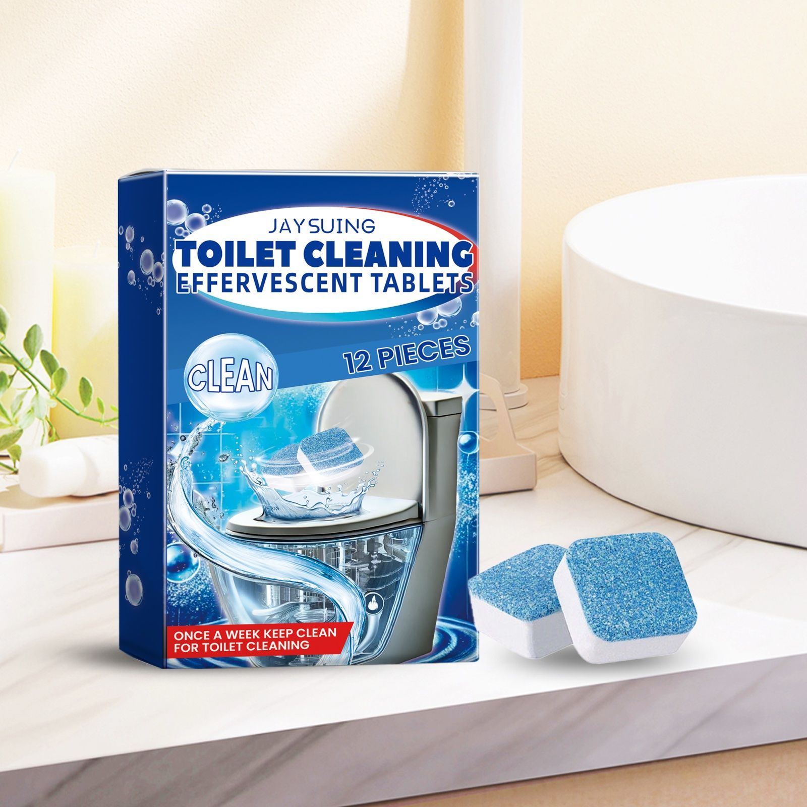 JAYSUING Toilet Bowl Cleaning Tablets, 12 Pieces image 9