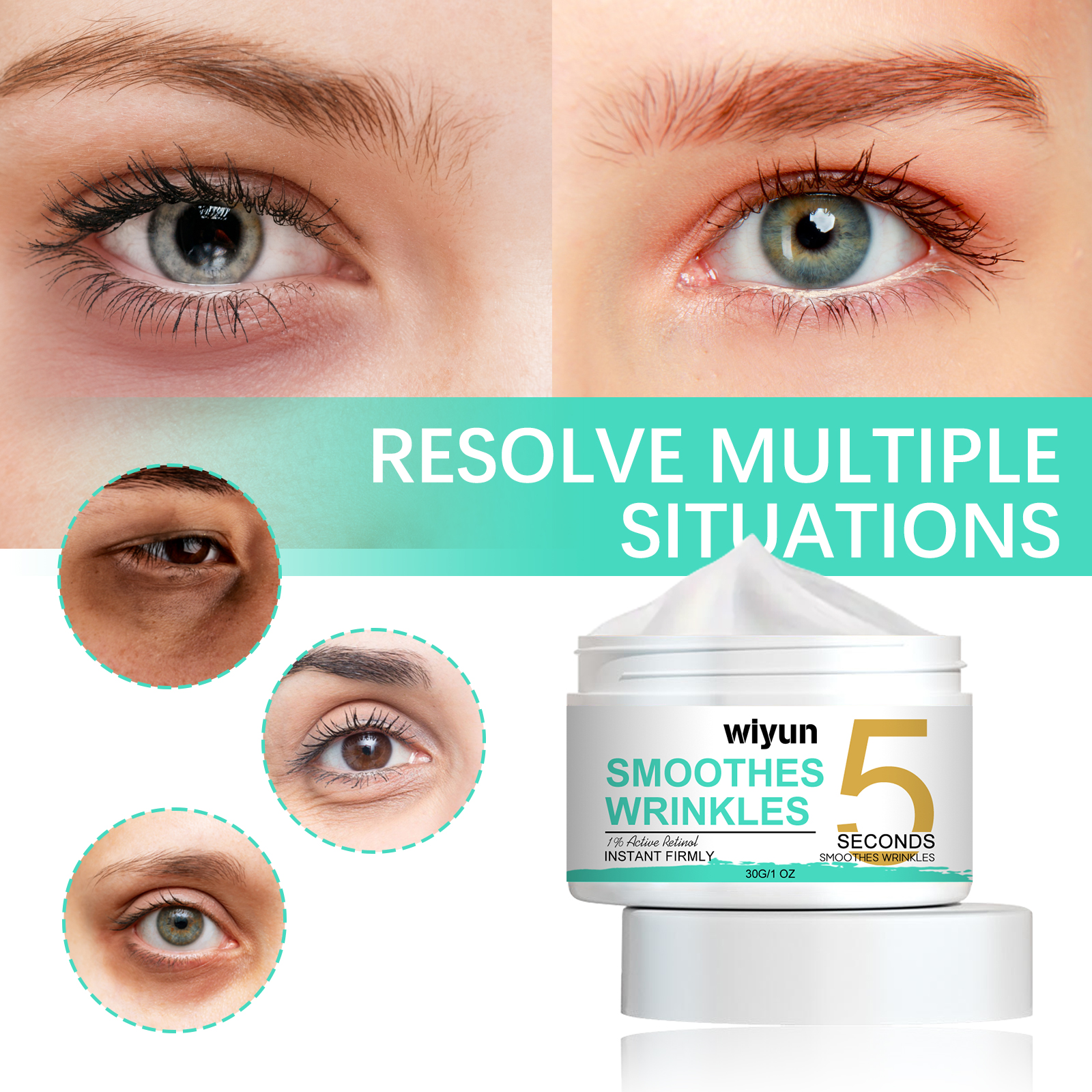 Wiyun Retinol Firming Cream Reduces Fine Lines, Bags And Dark Circles Under The Eyes, Restores Skin… image 3