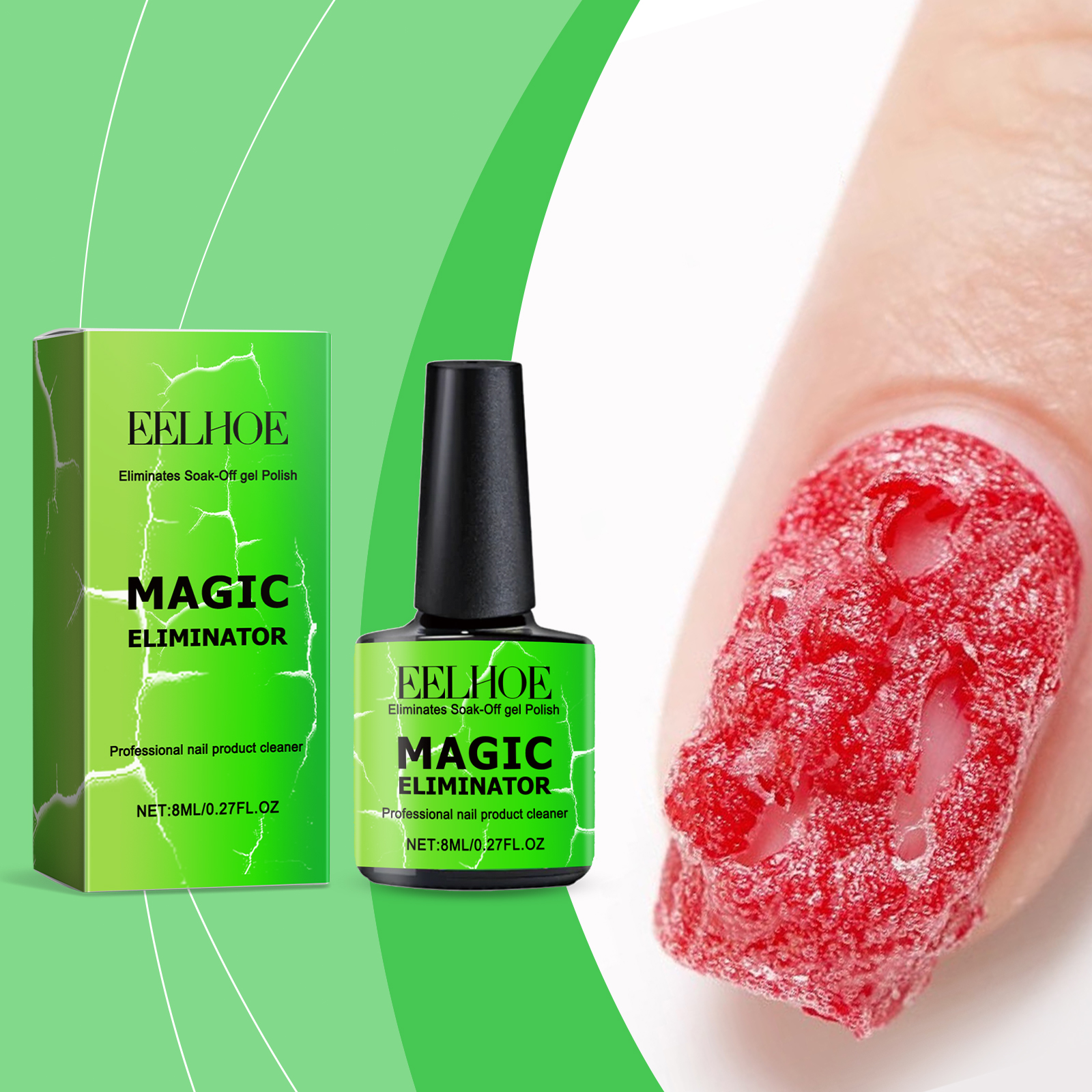 EELHOE Nail Polish Remover, Gentle Nail Polish Remover Solution For Easy Nail Polish Remover Primer image 2