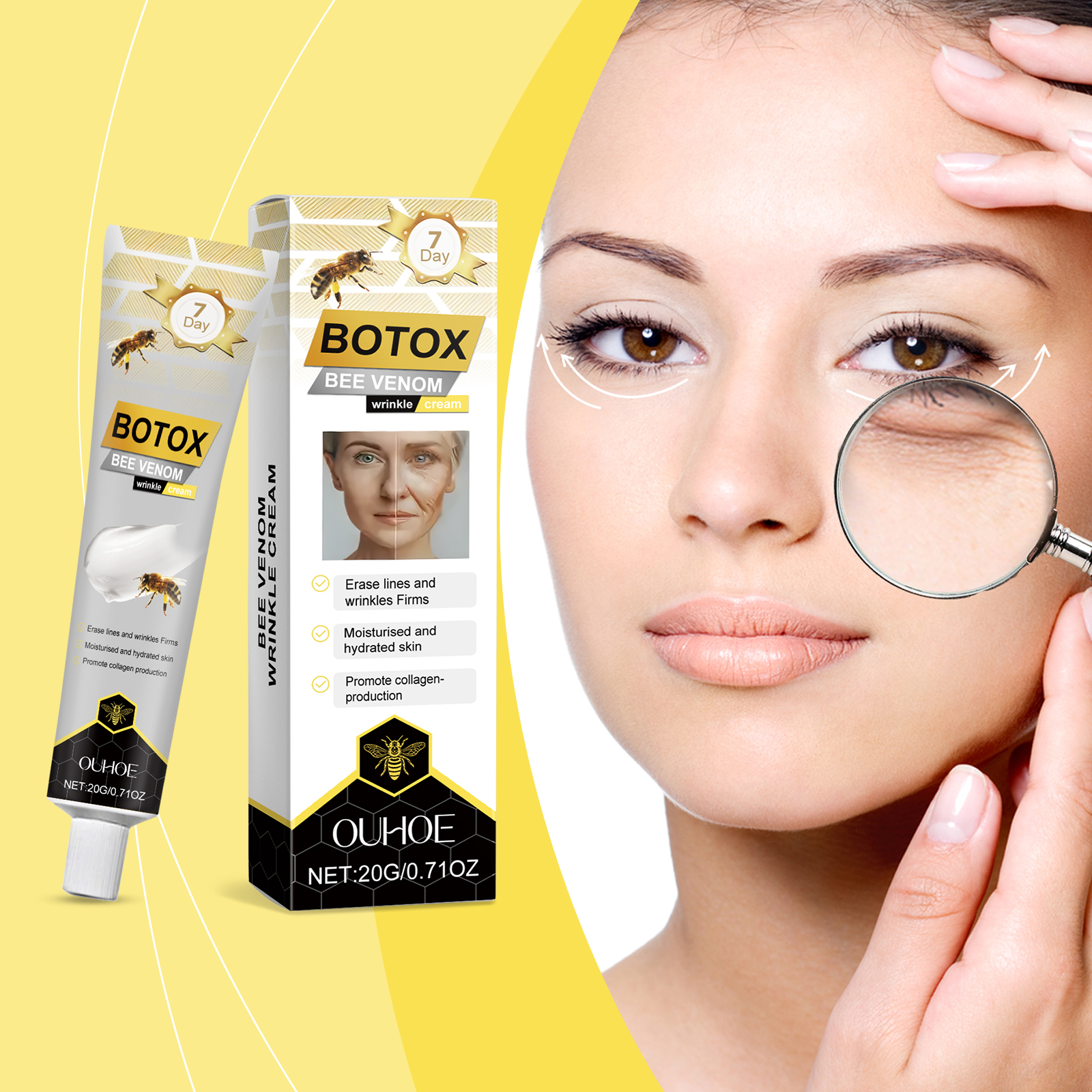 OUHOE Bee Venom Firming Cream, Moisturizes, Hydrates And Brightens The Complexion, Firming And Softening… image 2