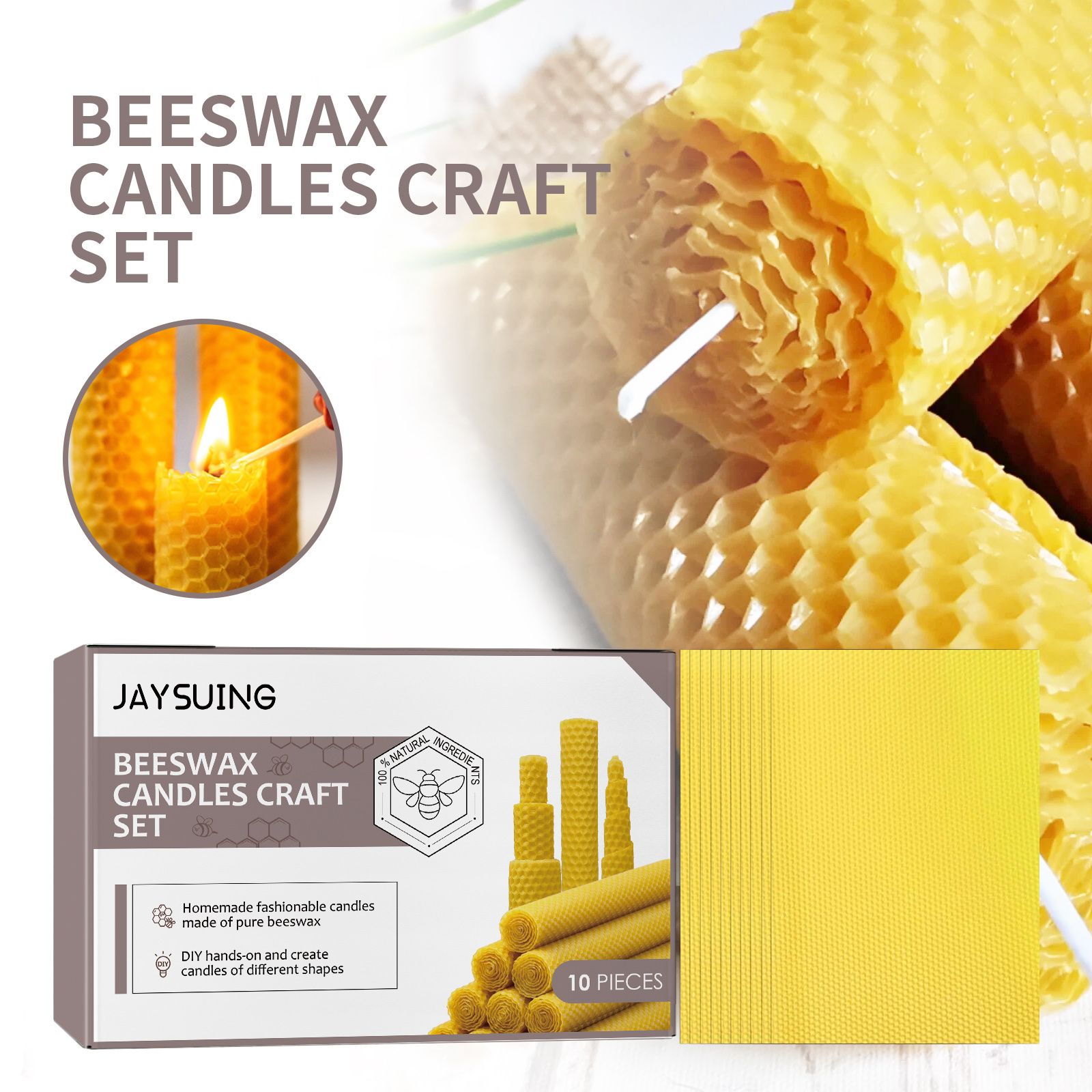 JAYSUING Candle-Making Wax Sheets, 10 Pieces image 5