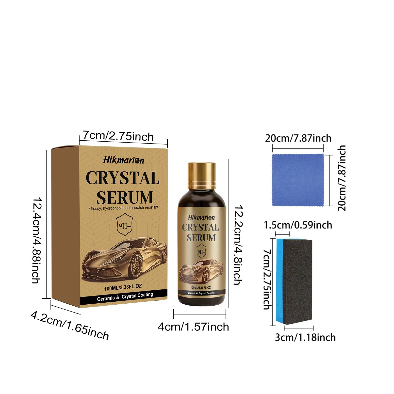 Hikmarion Automotive Ceramic Coating Kit, 100 ml with Sponge and Cloth image 10