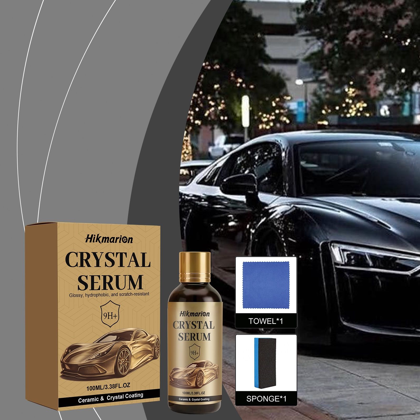 Hikmarion Automotive Ceramic Coating Kit, 100 ml with Sponge and Cloth image 5