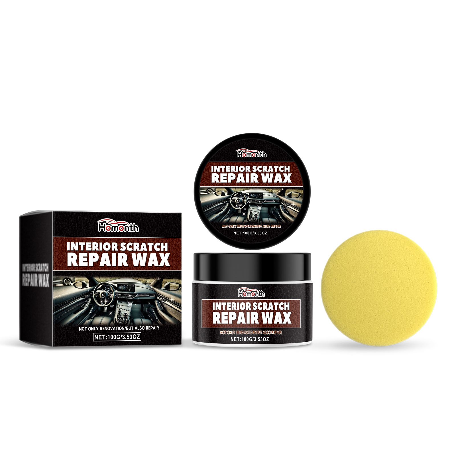 HOMONTH Automotive Interior Scratch Care Wax, 1 Kit image 4