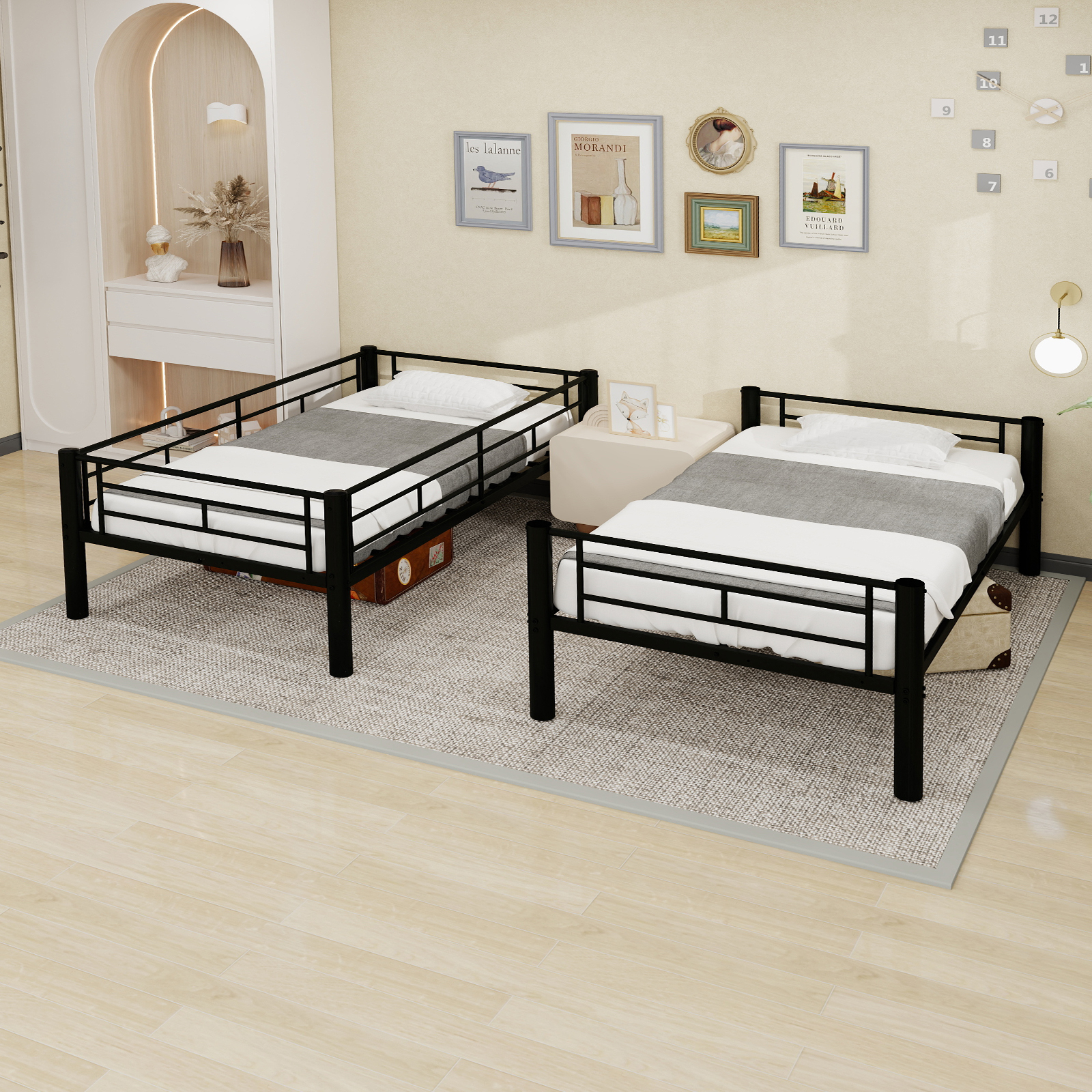 Sturdy Metal Bunk Bed Frame With Iron Structure 2-in-1 Convertible Twin — image 3