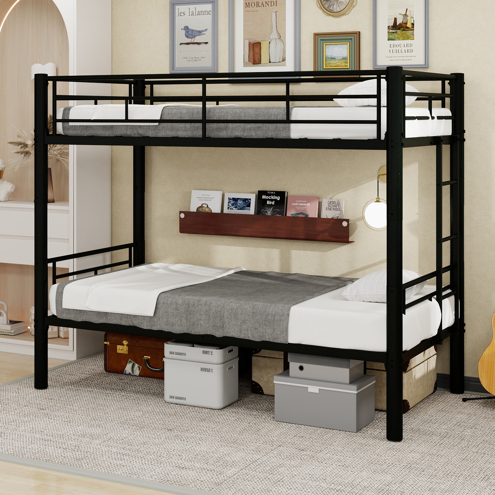 Sturdy Metal Bunk Bed Frame With Iron Structure 2-in-1 Convertible Twin — image 4