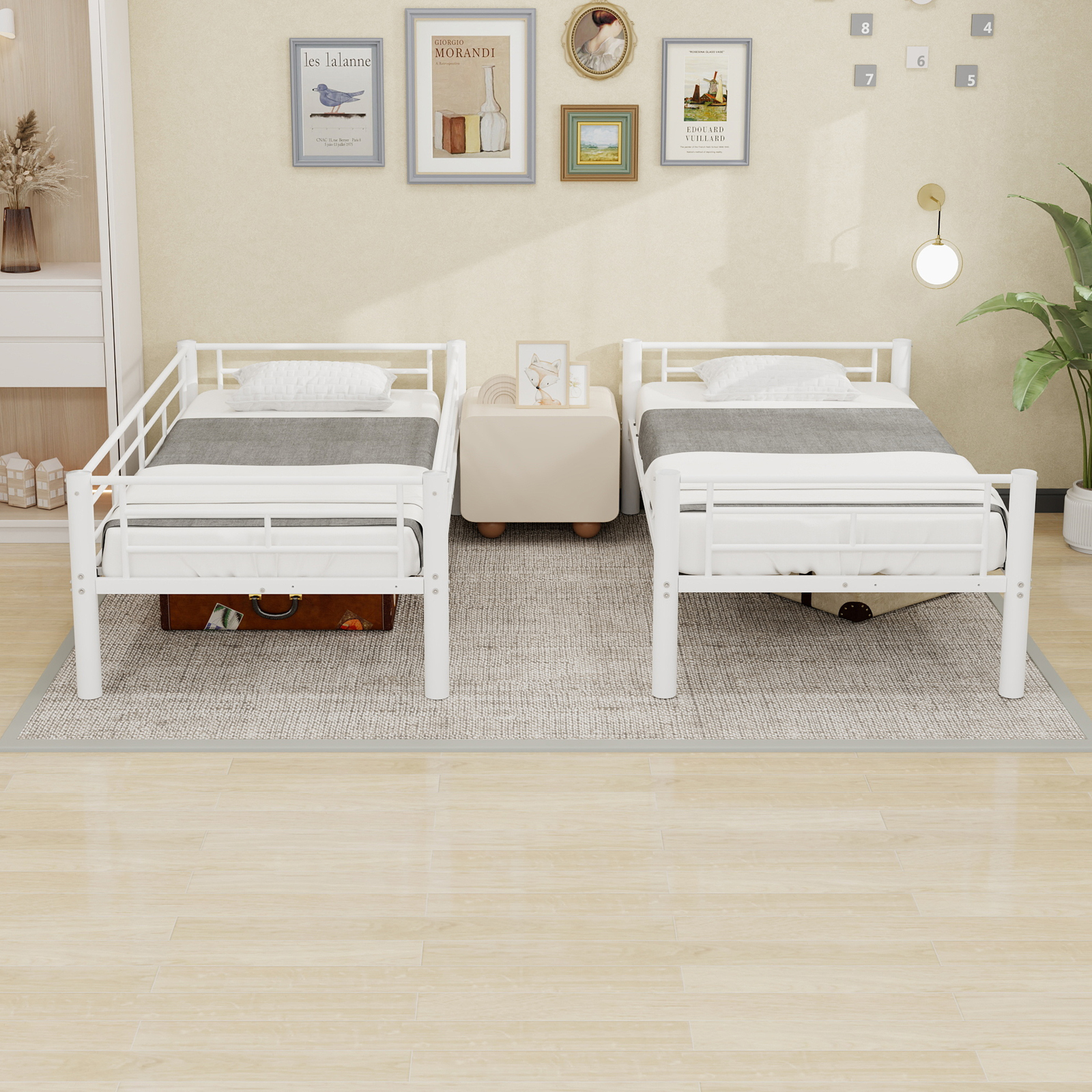 Stylish Metal Bunk Bed With Strong Iron Frame 2-in-1 Convertible Twin Size — image 4