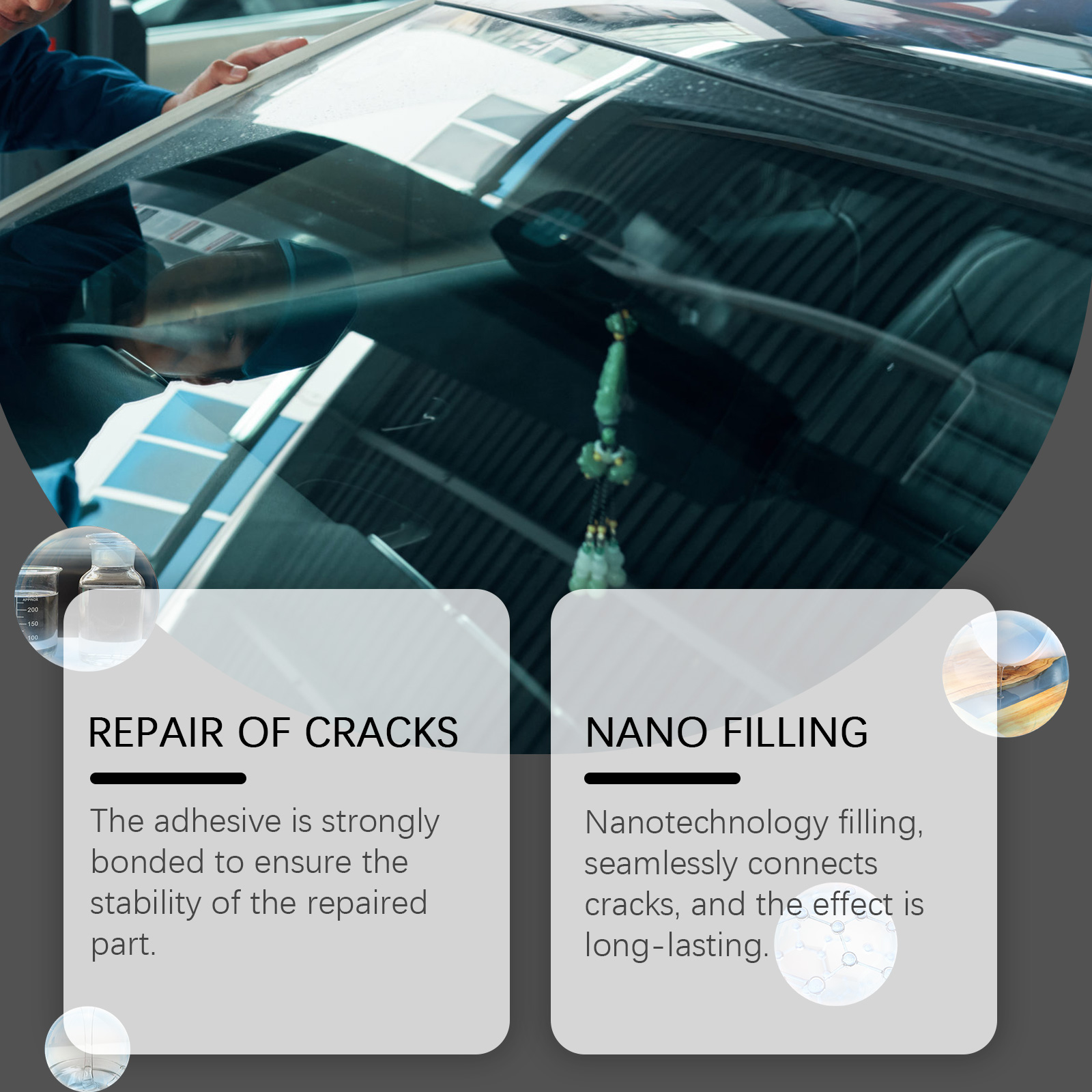Windshield Repair Kit, Crack Fast Clear View Restoration Set