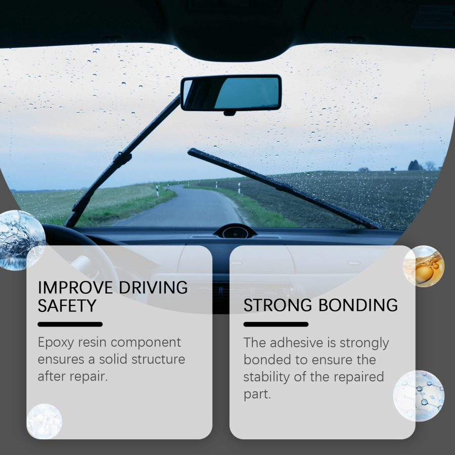 Windshield Crack Care Fluid, Glass Crack Bonding Repair Liquid
