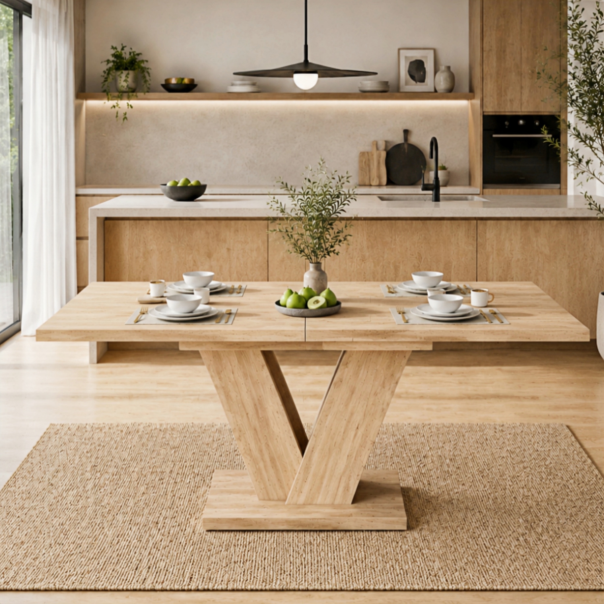 Extendable Dining Table 140 180x80 Cm, Suitable For 4-6 People, Rectangular — image 3