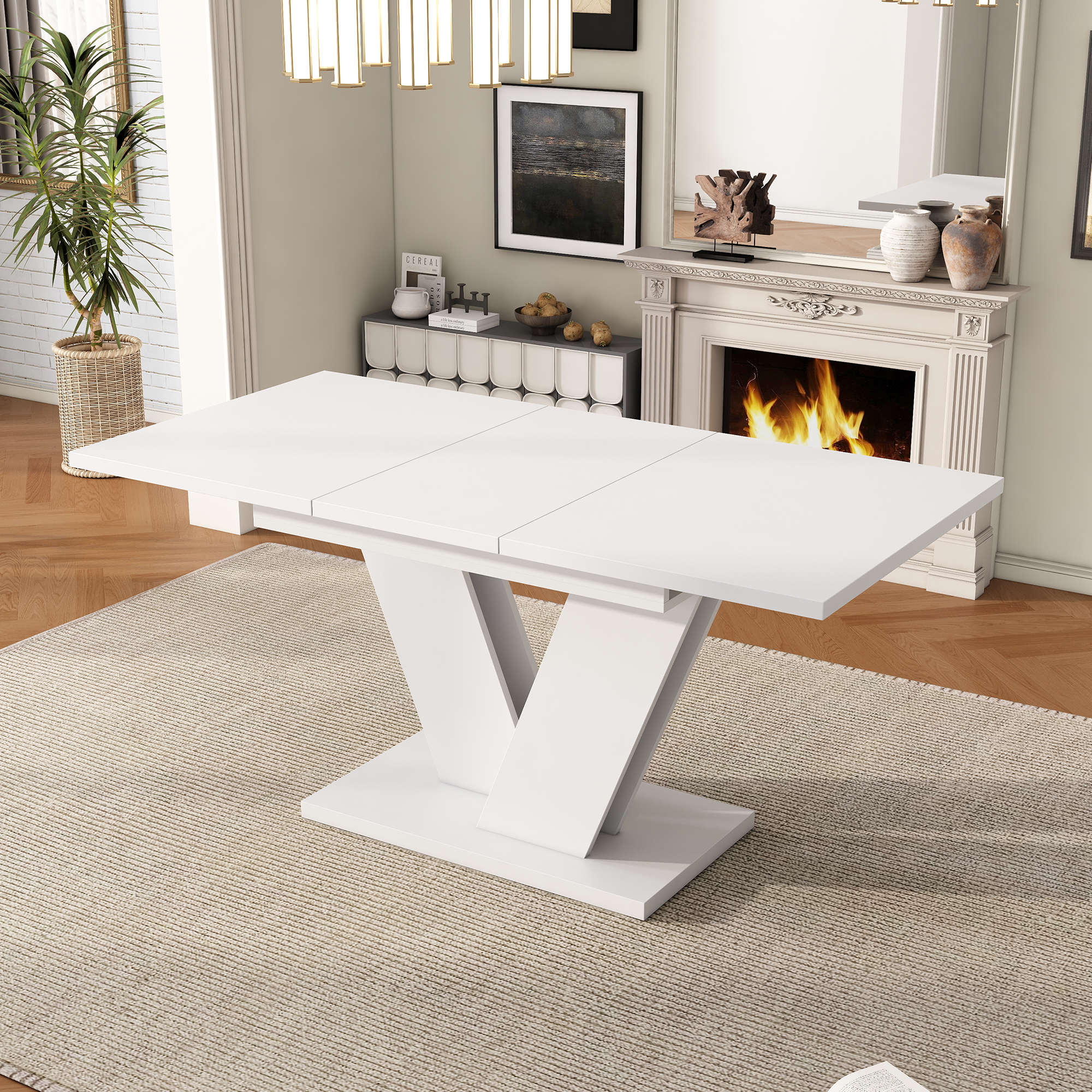 Extendable Dining Table 120 160x80 Cm, Suitable For 4-6 People, Rectangular — image 4