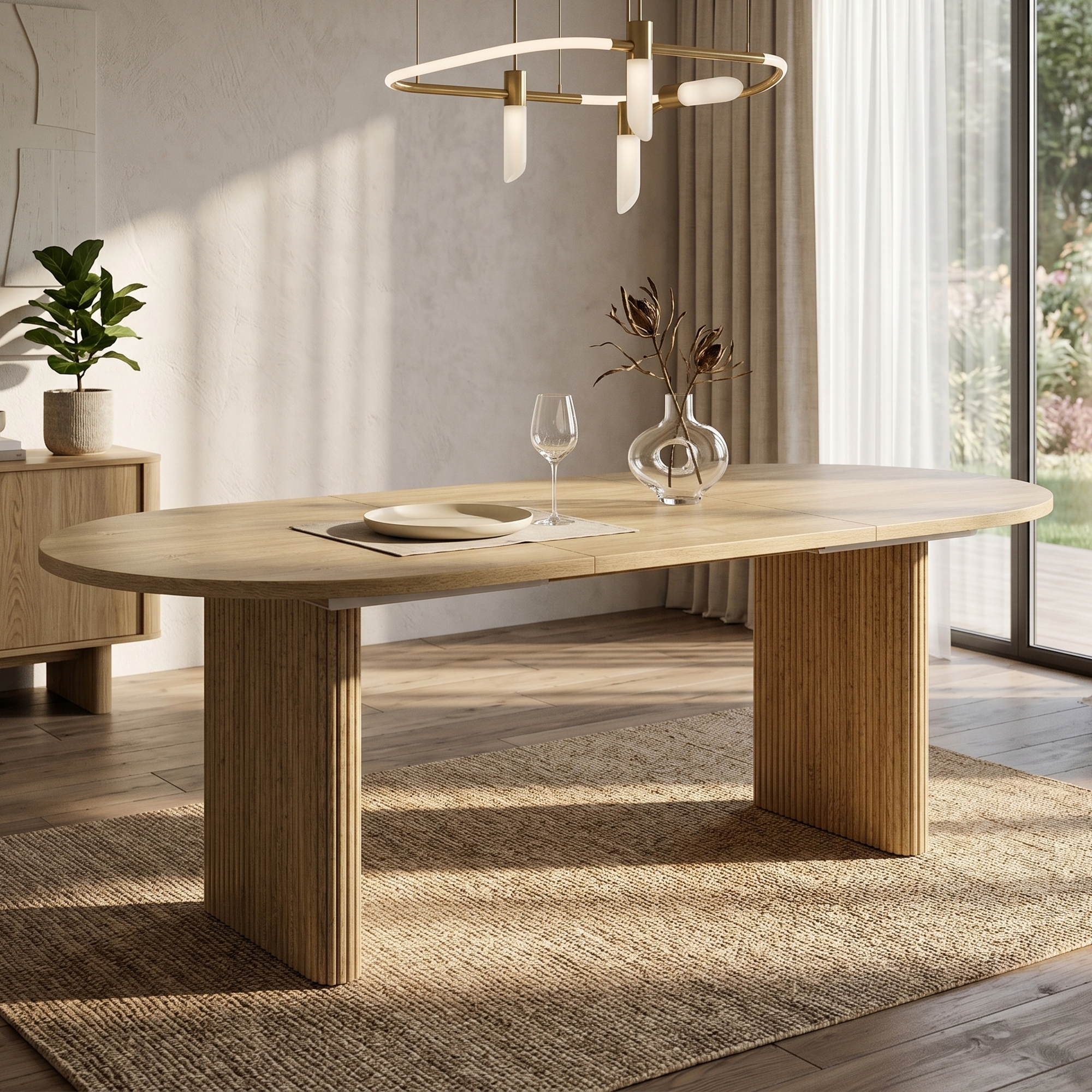 Extendable Dining Table 140 200 X90 Cm, Suitable For 6-8 People, With Rounded — image 3
