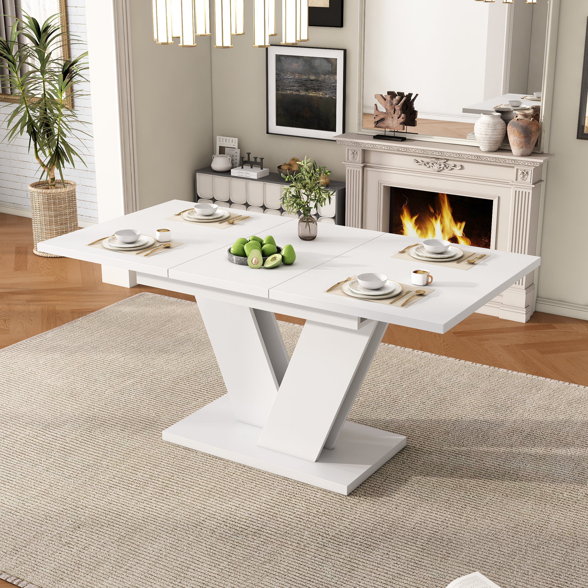 Extendable Dining Table 120 160x80 Cm, Suitable For 4-6 People, Rectangular — image 5