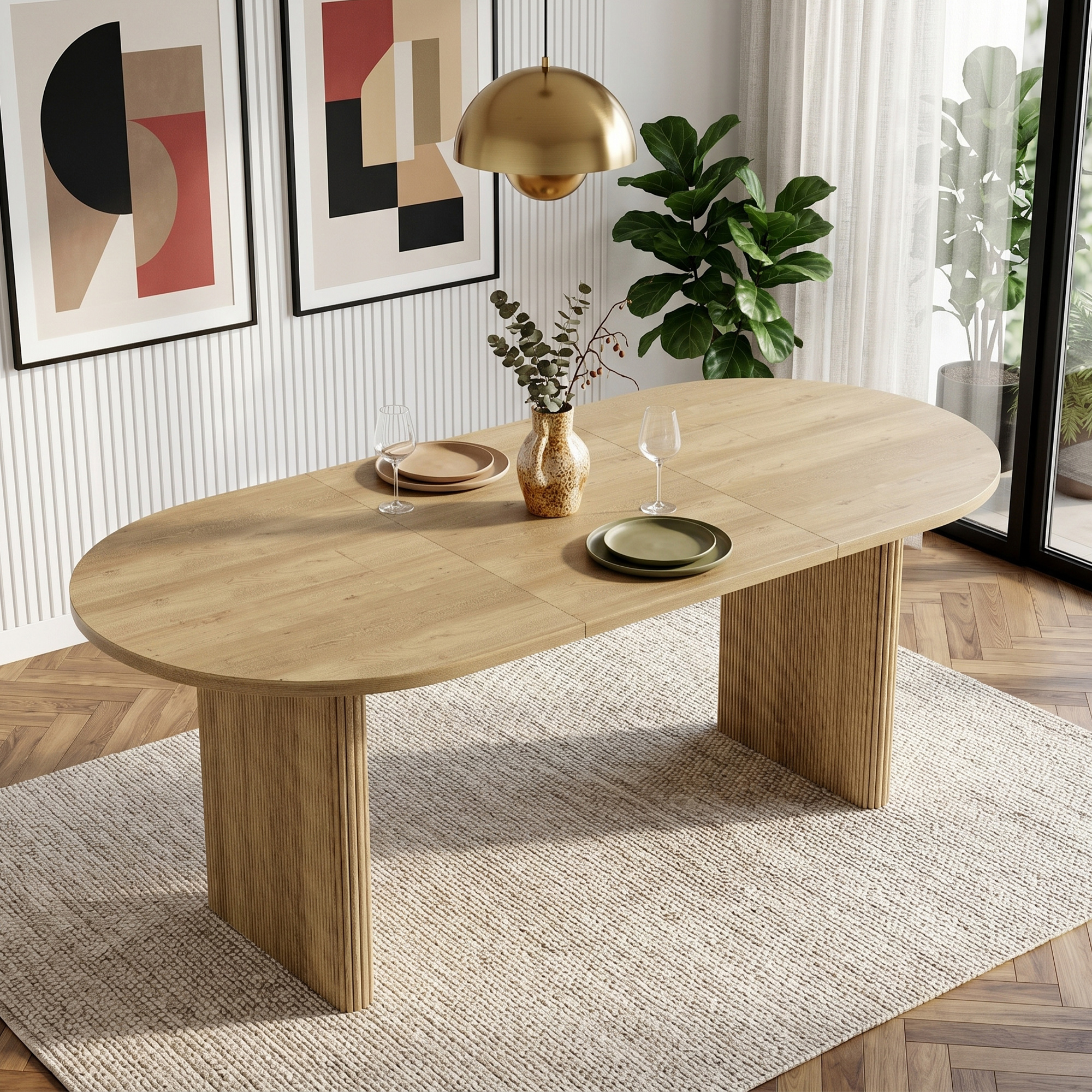 Extendable Dining Table 140 200 X90 Cm, Suitable For 6-8 People, With Rounded — image 5