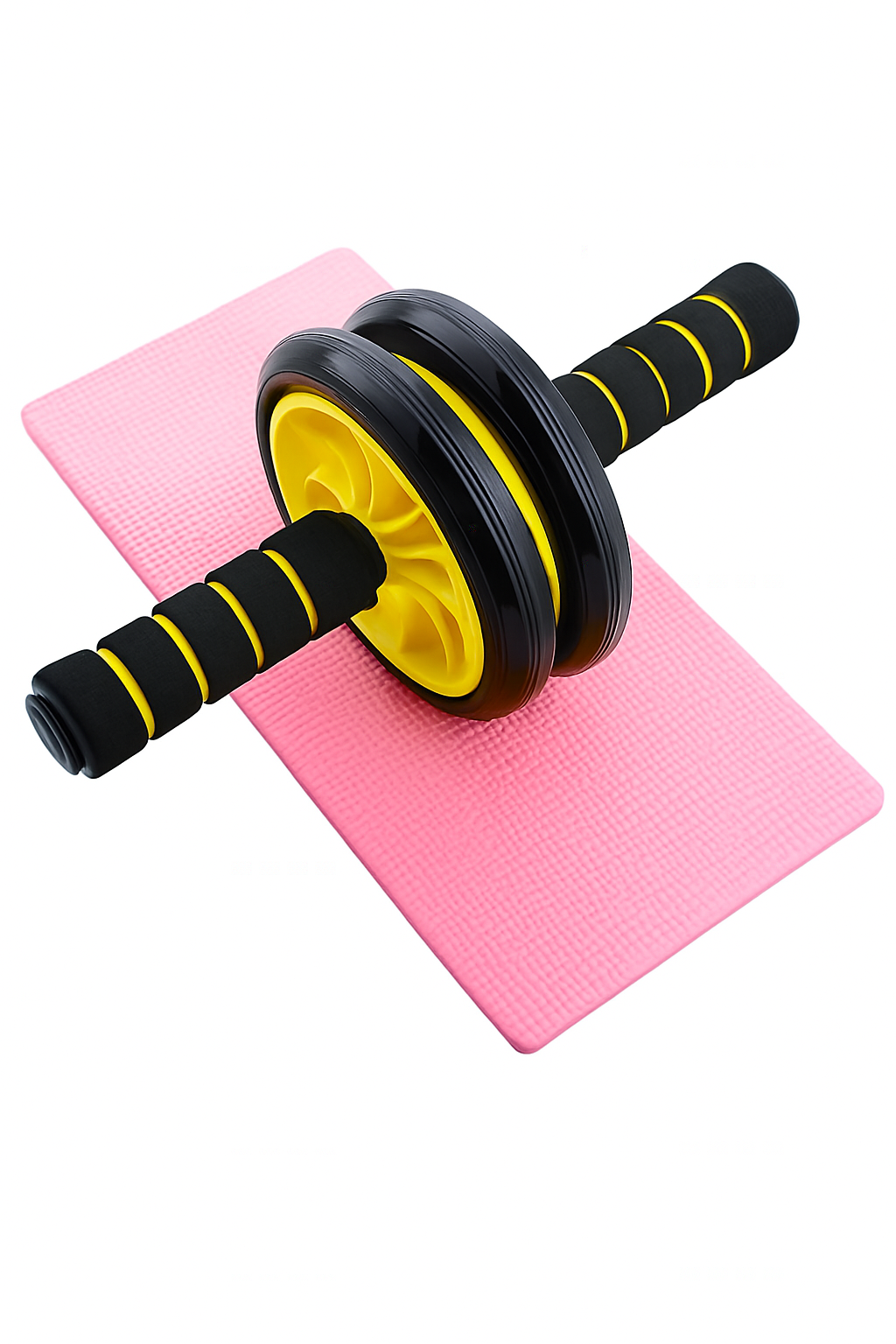 Double Wheel Ab Roller - Non-Slip Handles And Knee Support Pad (Random Color)