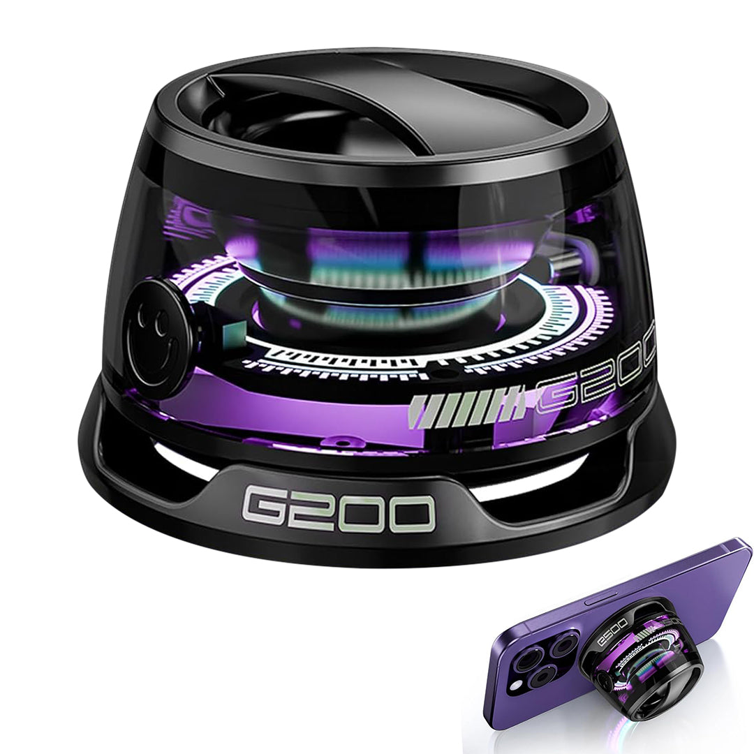 Magnetic Bluetooth Speaker - 360 Degree Stereo Sound, LED Light Design & Magnetic Mount For Smart Devices
