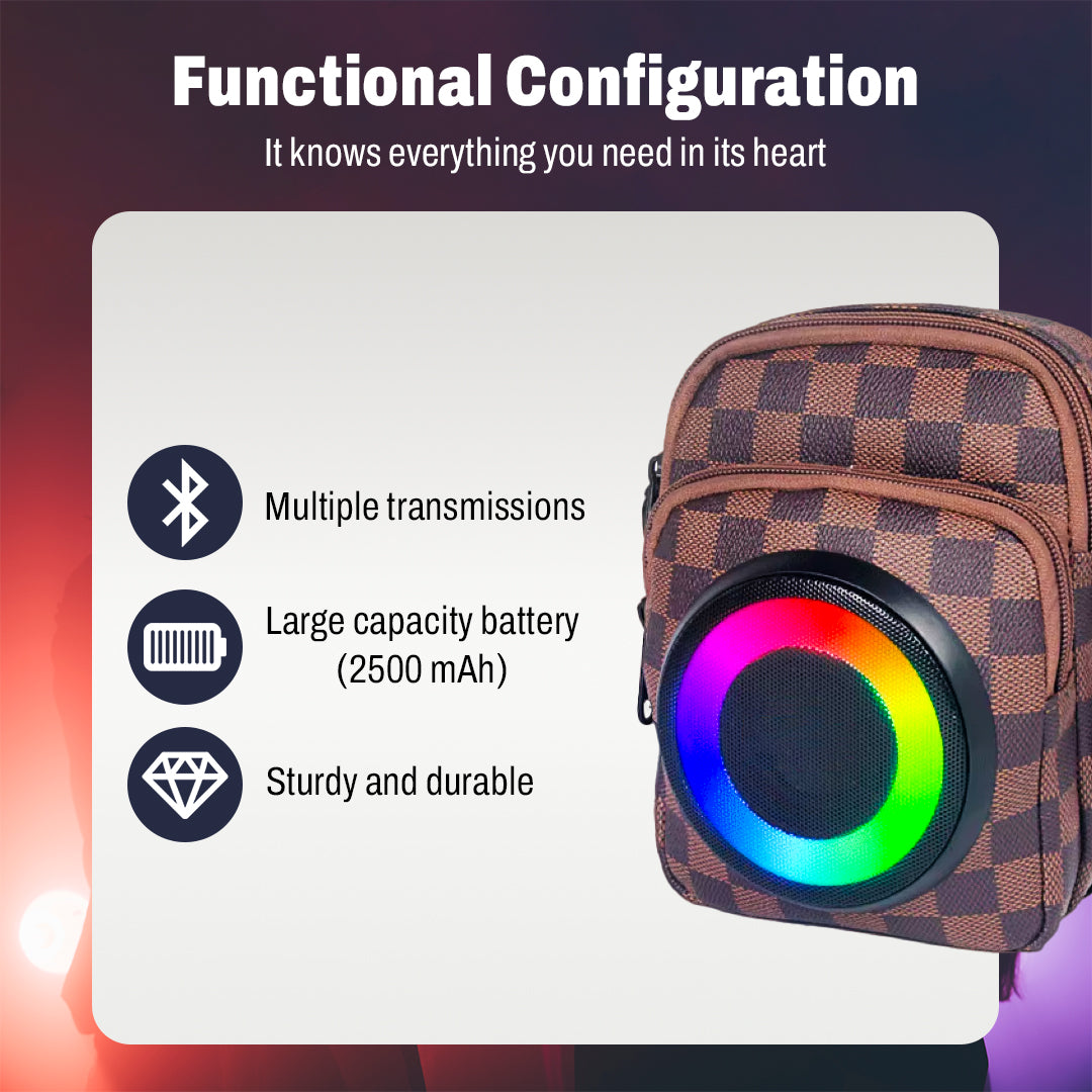 Bluetooth Speaker Bag - LED Lights, USB Power & 2500mAh Battery — image 3