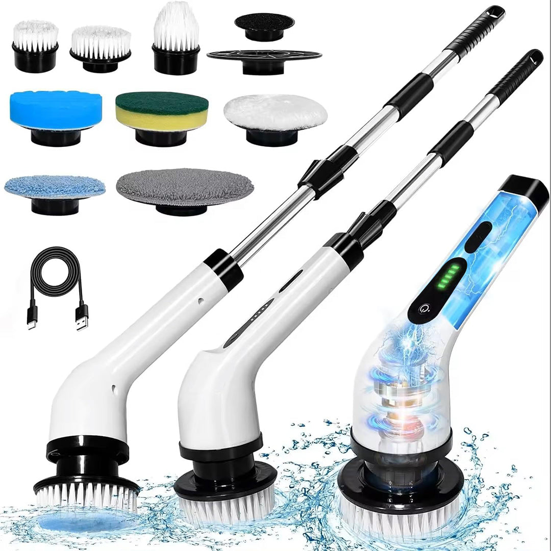 Pro Electric Cleaning Brush - 9 Heads, Dual-Speed, IPX7 Waterproof