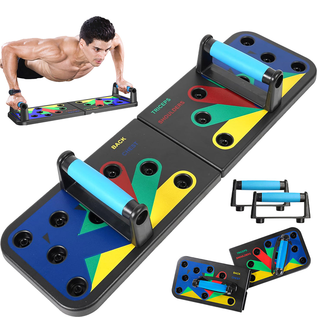 Color-Coded Foldable Push-Up Board For 4 Muscle Groups