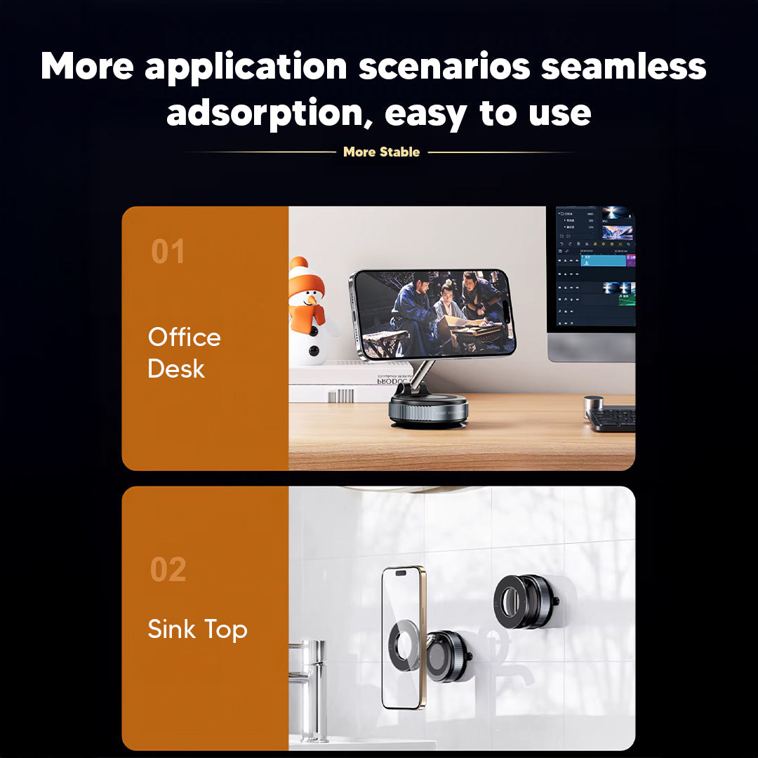 360 degree adjustable magnetic phone holder - vacuum base