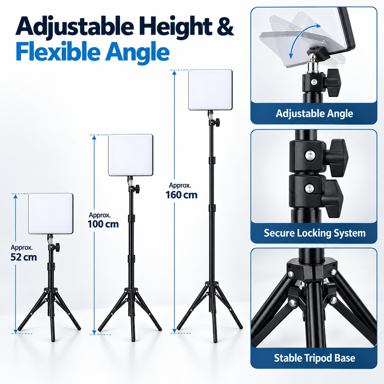LED Fill Light With Adjustable Tripod Stand, USB Powered Dimmable Panel 3 — image 3