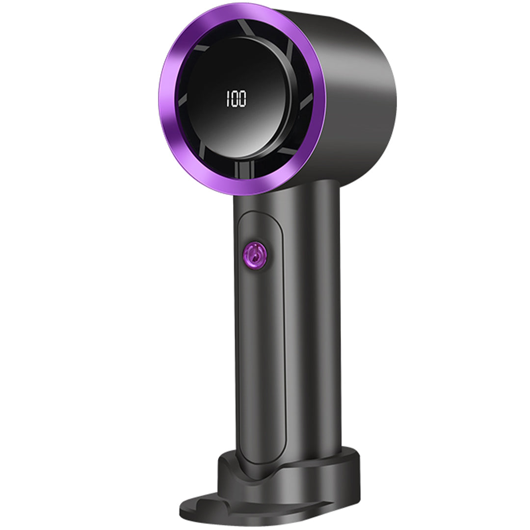 Handheld Turbo Fan With LCD Display - 100-Level Speed Control, High-Speed Cooling & Silent Brushless Motor