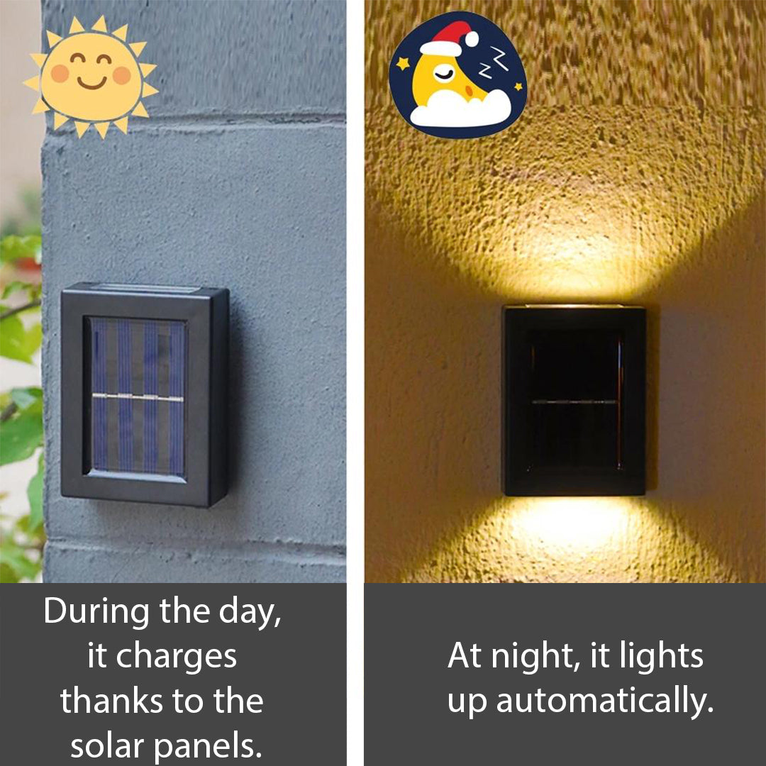 Pack Of 2 Solar Outdoor Wall Light - Waterproof For Garden & Patio — image 4