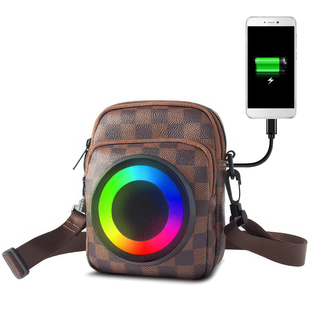 Bluetooth Speaker Bag - LED Lights, USB Power & 2500mAh Battery