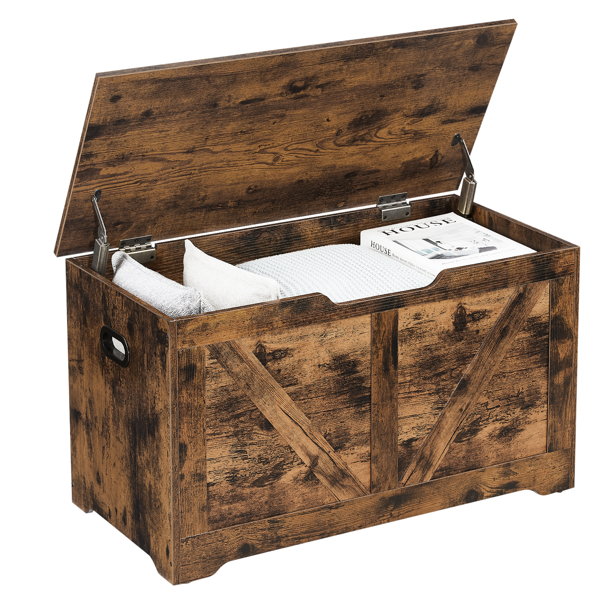 VASAGLE Storage Chest With 2 Safety Hinges, 15.7 X 31.5 X 18.1 Inche